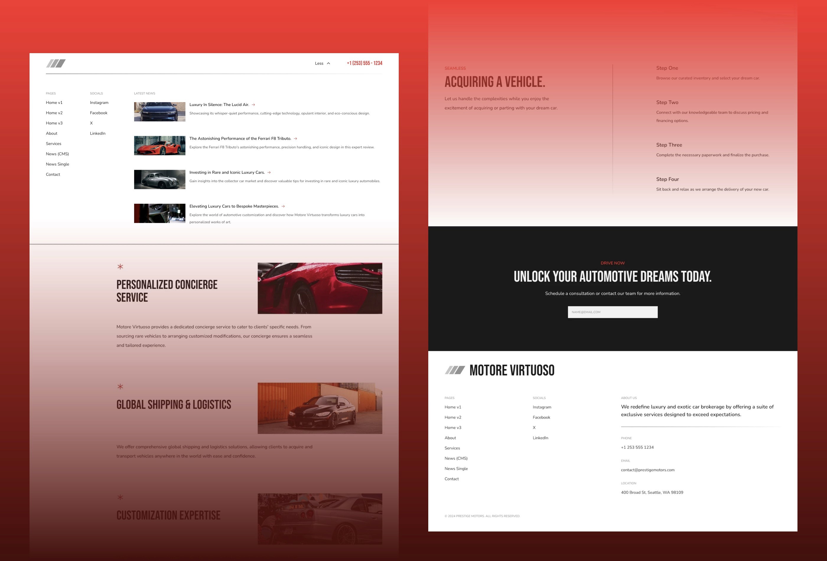 Screenshot 4 for Virtuoso, a Framer Marketplace template by artechWeb.