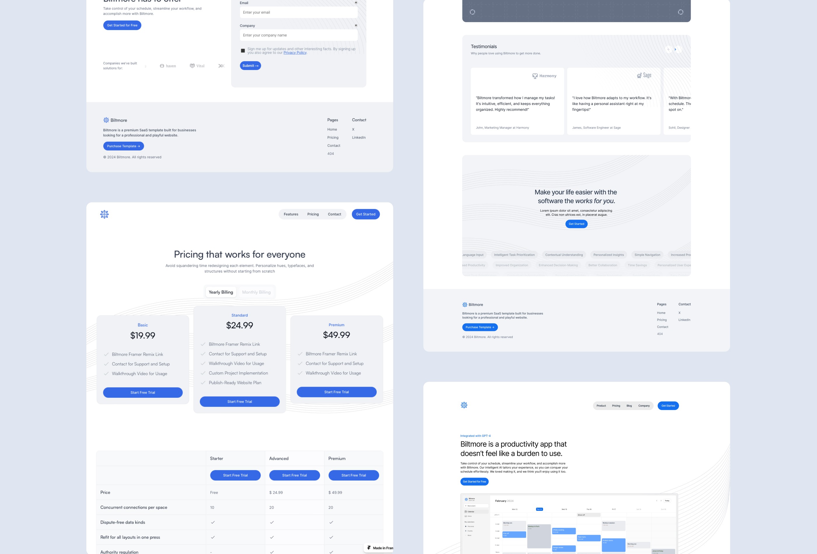 Screenshot 4 for Biltmore, a Framer Marketplace template by Sohil.