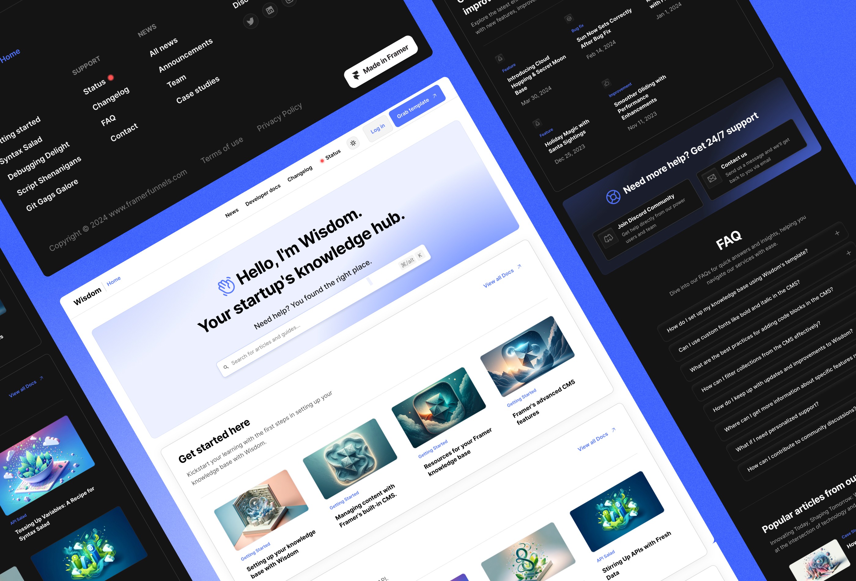 Screenshot 3 for Wisdom, a Framer Marketplace template by Omar Farook.