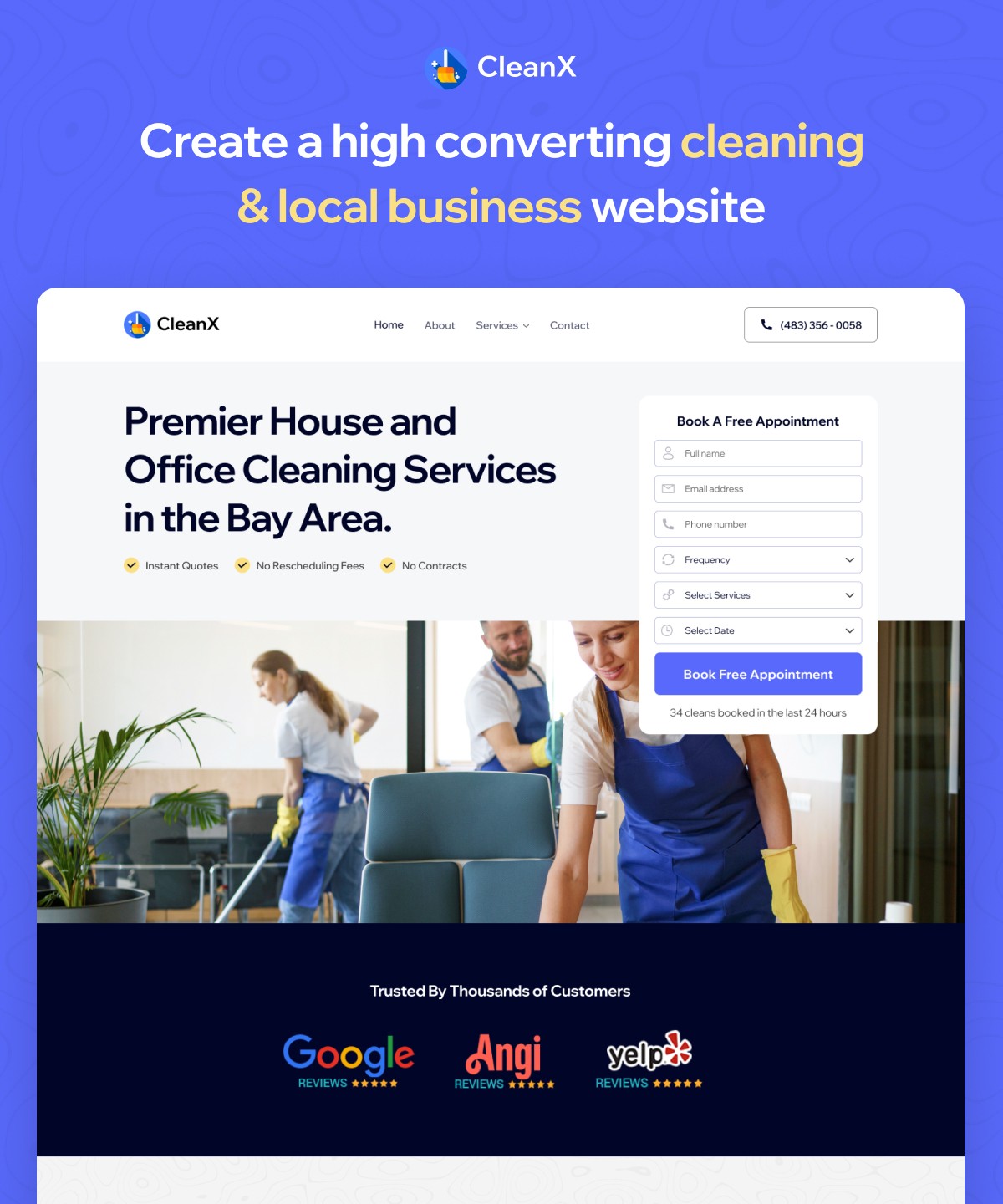 Screenshot 1 for CleanX, a Framer Marketplace template by Framerbite.