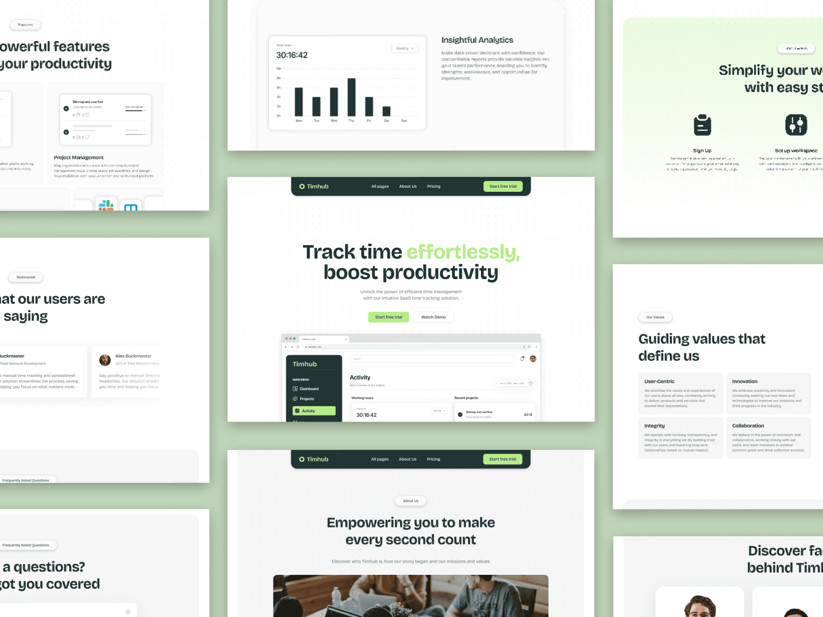 Screenshot 2 for Timhub, a Framer Marketplace template by Carendy Maydianta.