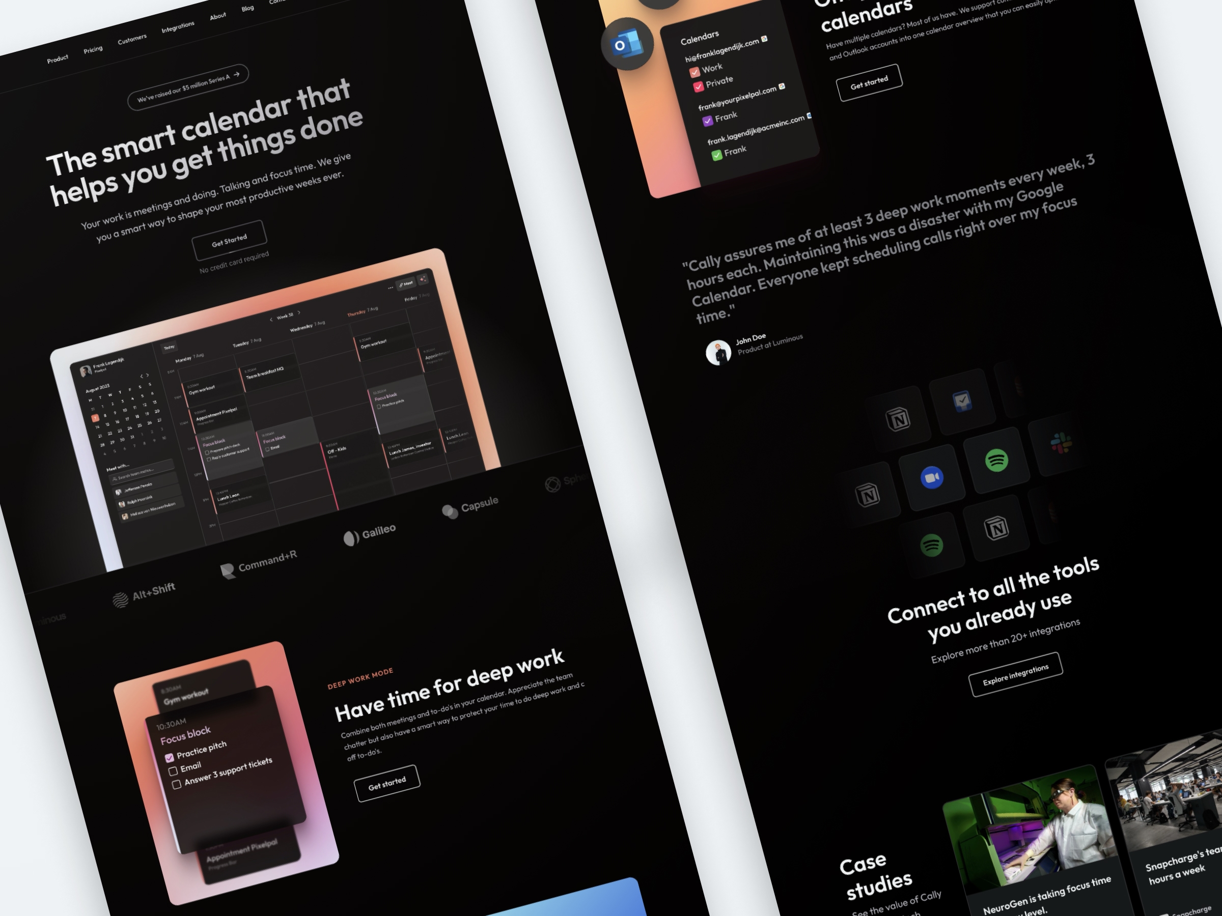 Screenshot 4 for Cally, a Framer Marketplace template by Pixelpal Supply.