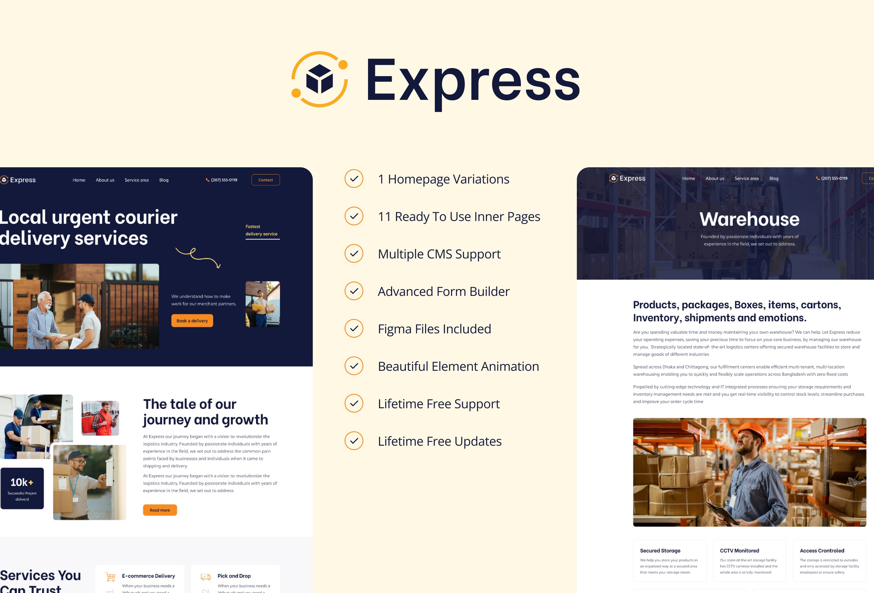 Screenshot 2 for Express, a Framer Marketplace template by Framership.
