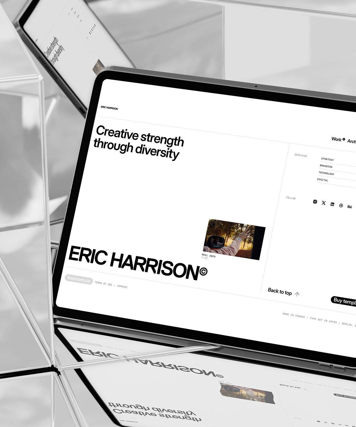 Screenshot 1 for Harrison, a Framer Marketplace template by Fouroom.