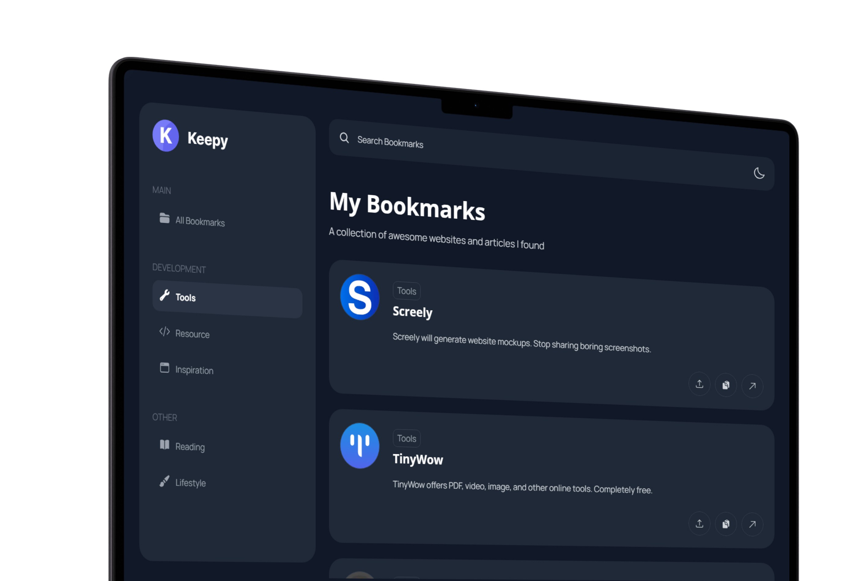 Screenshot 3 for Keepy, a Framer Marketplace template by Eldyn Mohammad.