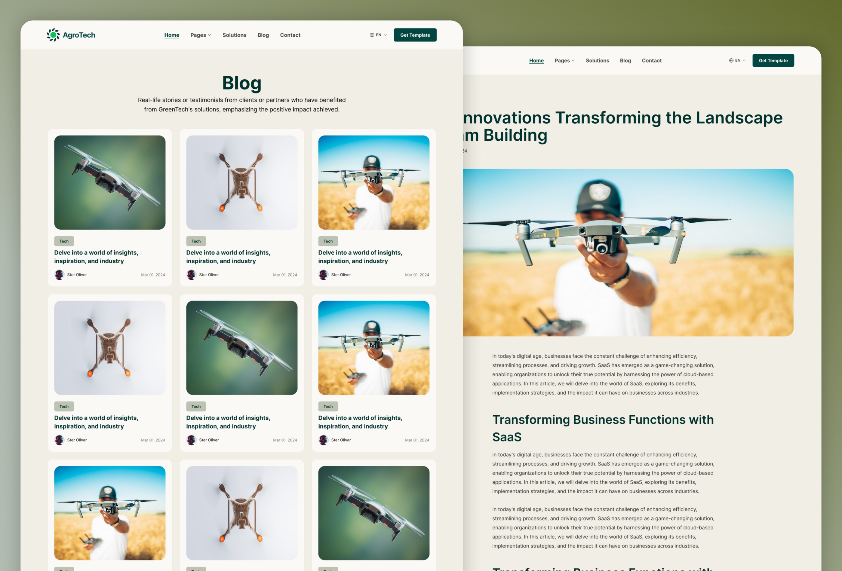 Screenshot 4 for AgroTech, a Framer Marketplace template by Nathália Lourenção.
