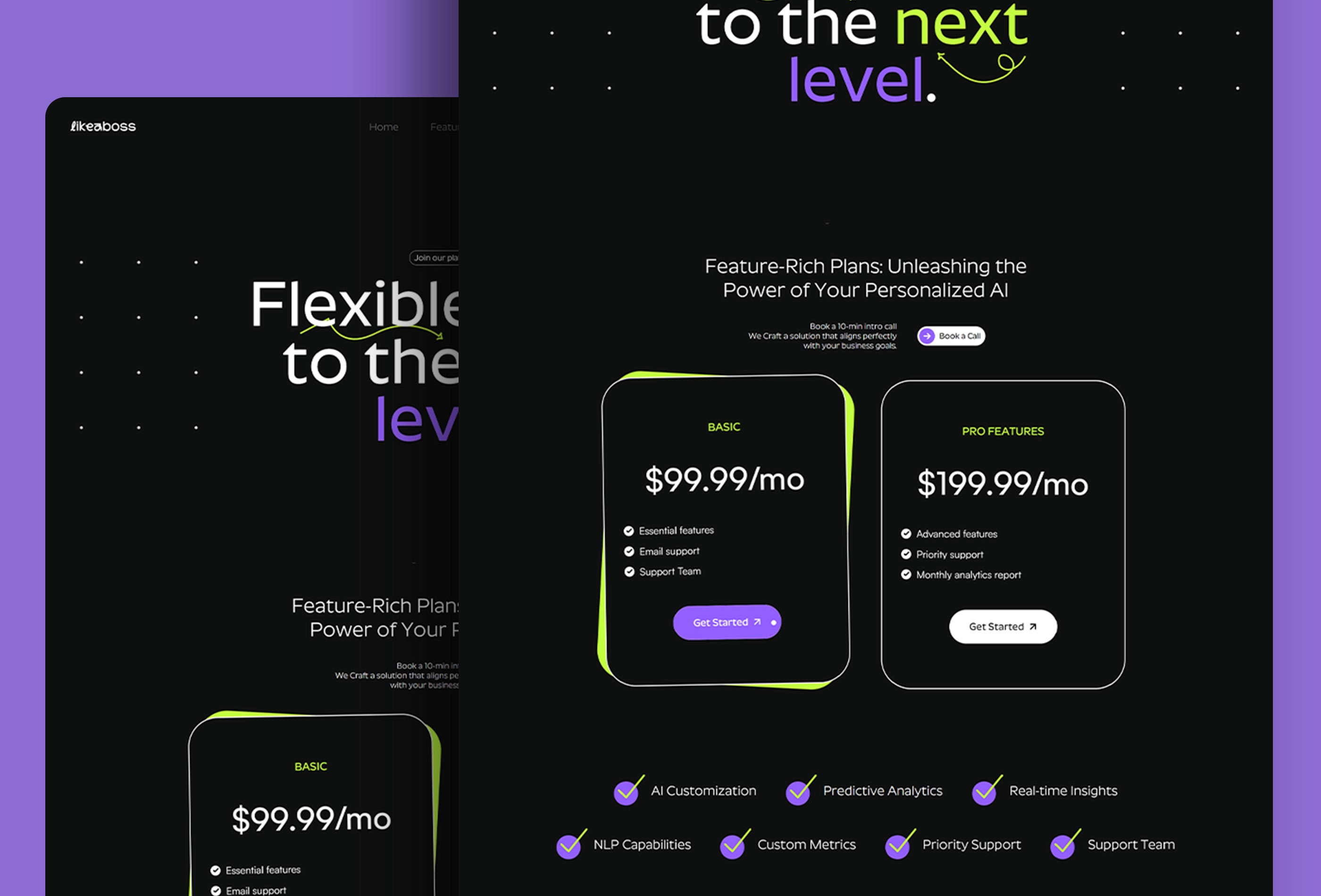 Screenshot 4 for LikeaBoss, a Framer Marketplace template by Leandro Melo.