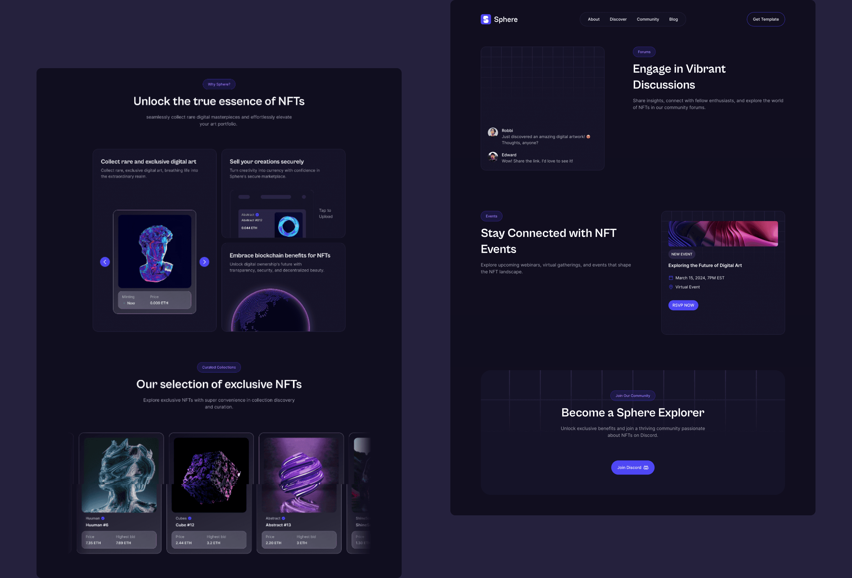Screenshot 4 for Sphere, a Framer Marketplace template by Bie Lab.
