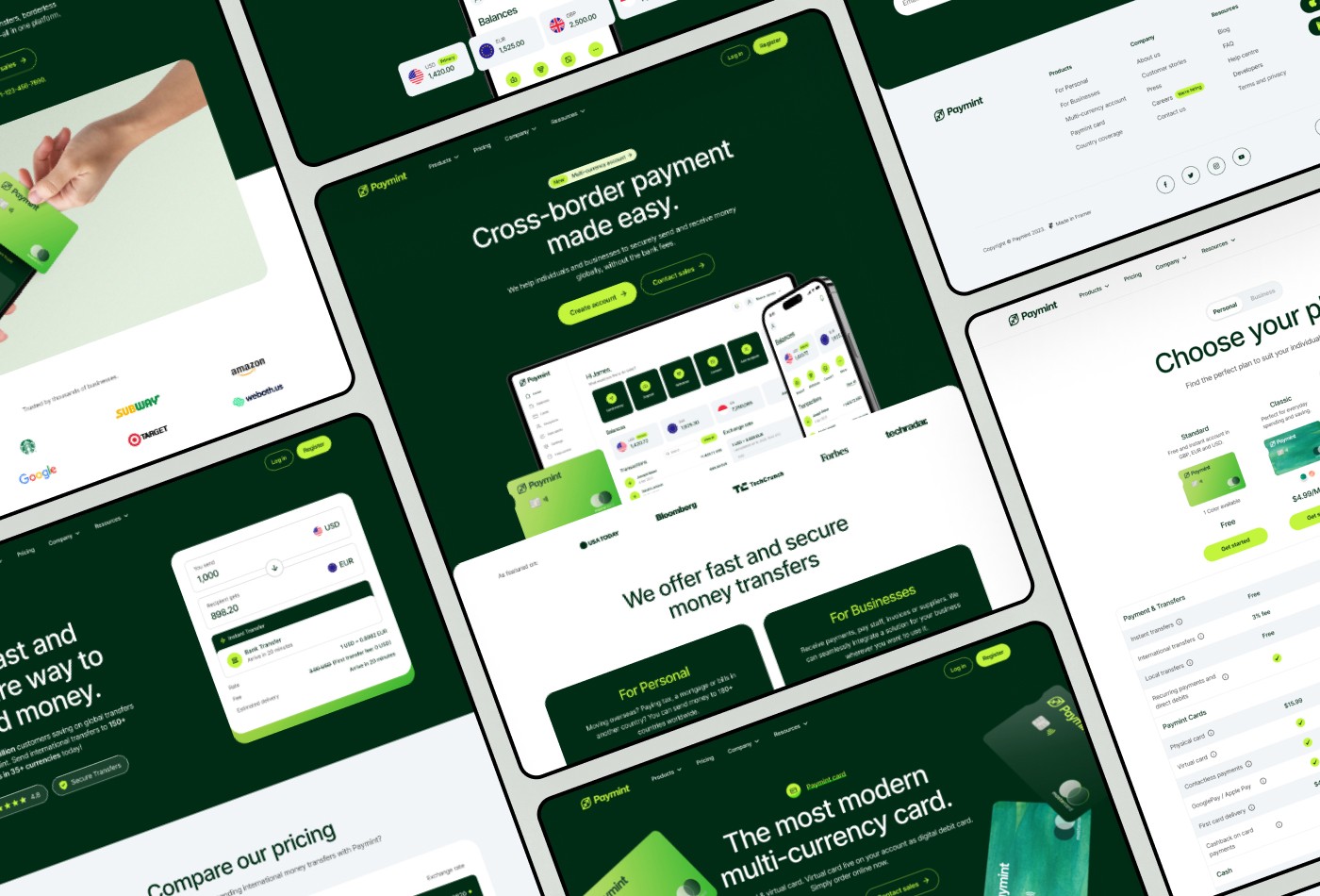 Screenshot 3 for Paymint, a Framer Marketplace template by WeBoth.