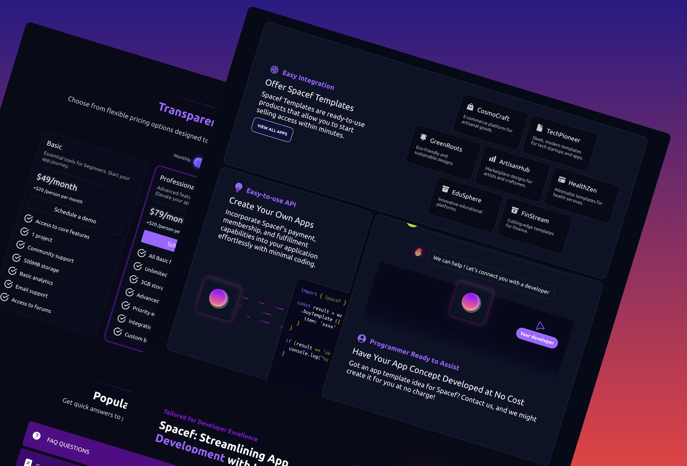 Screenshot 3 for SpaceF, a Framer Marketplace template by Rindly.