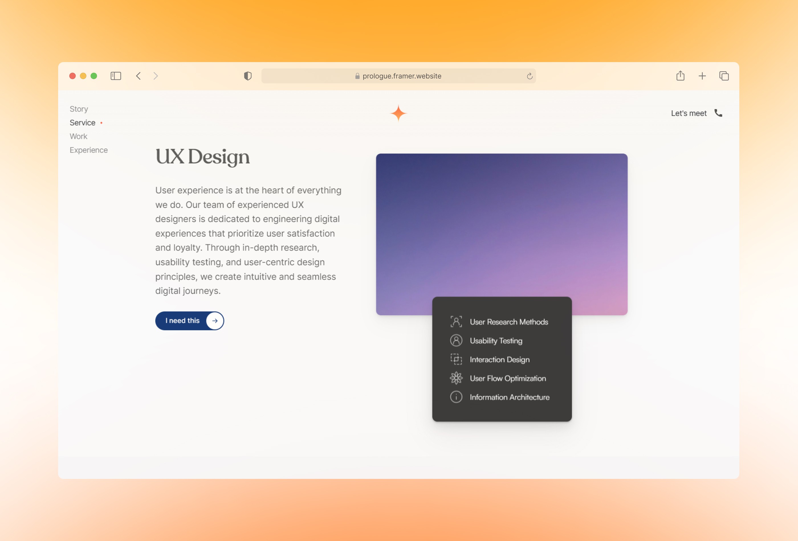 Thumbnail 2 for Prologue, a Framer Marketplace template by Goran Babarogic.