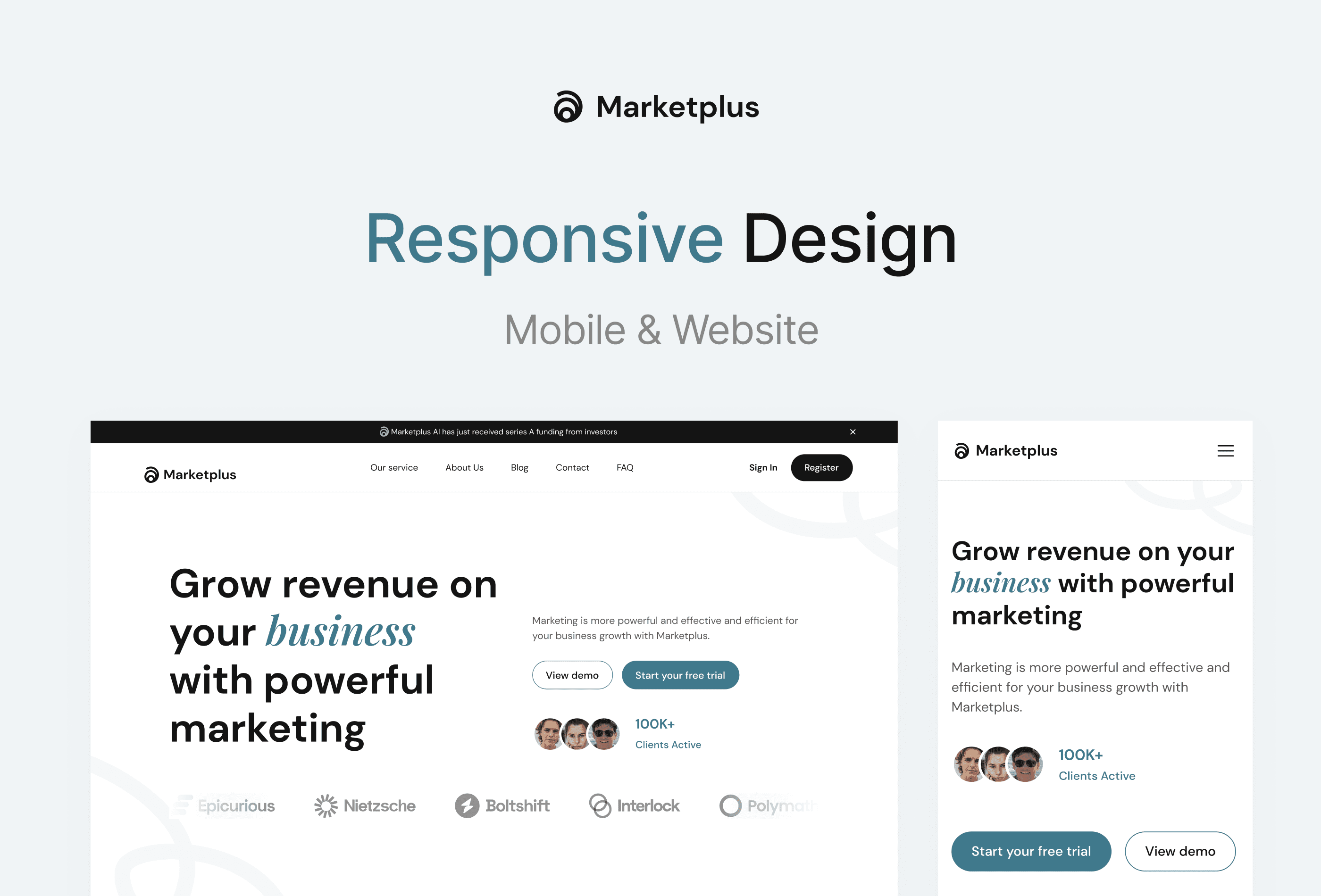 Screenshot 4 for Marketplus, a Framer Marketplace template by Pixlayer.