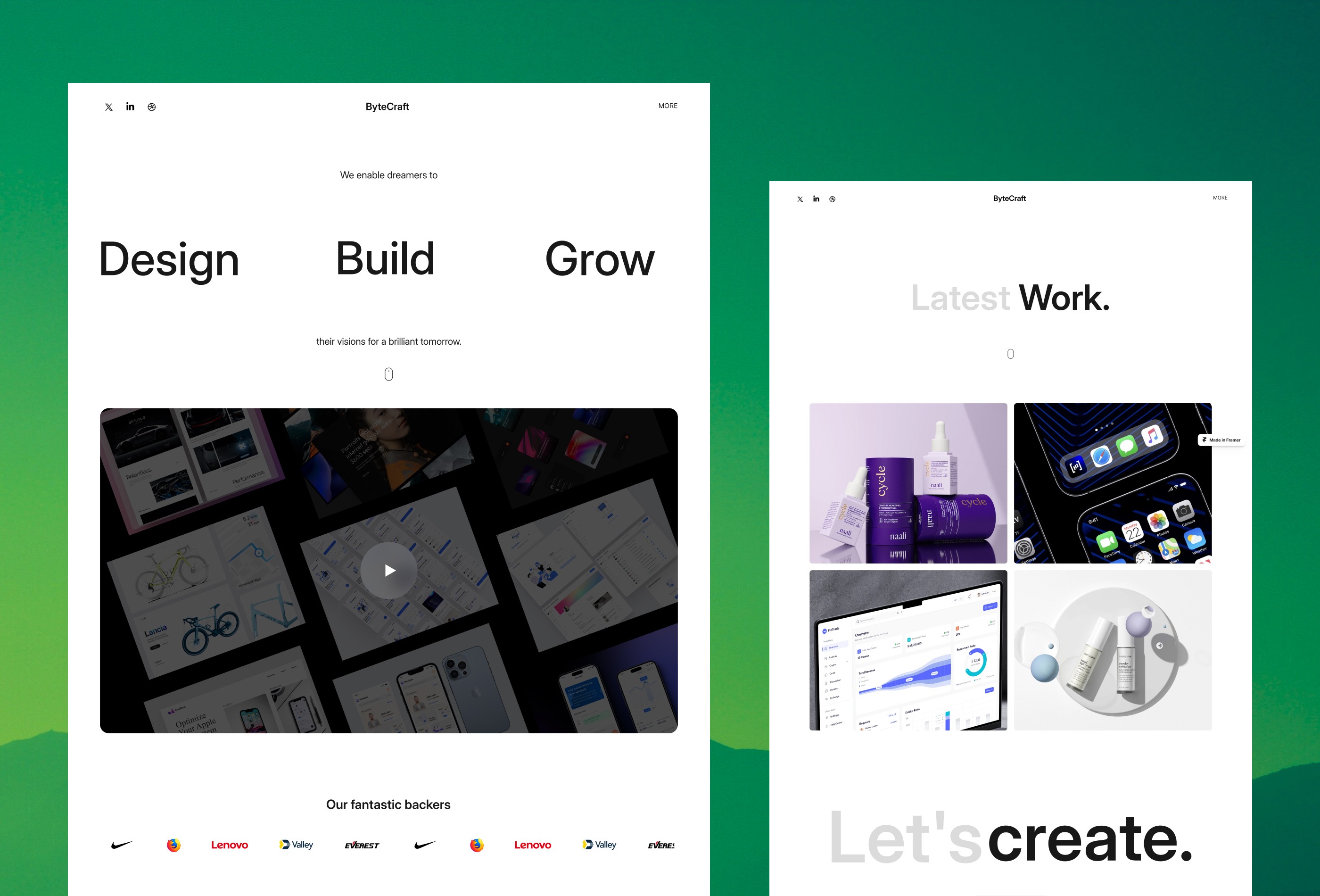 Screenshot 2 for Bytecraft, a Framer Marketplace template by Mayur M.