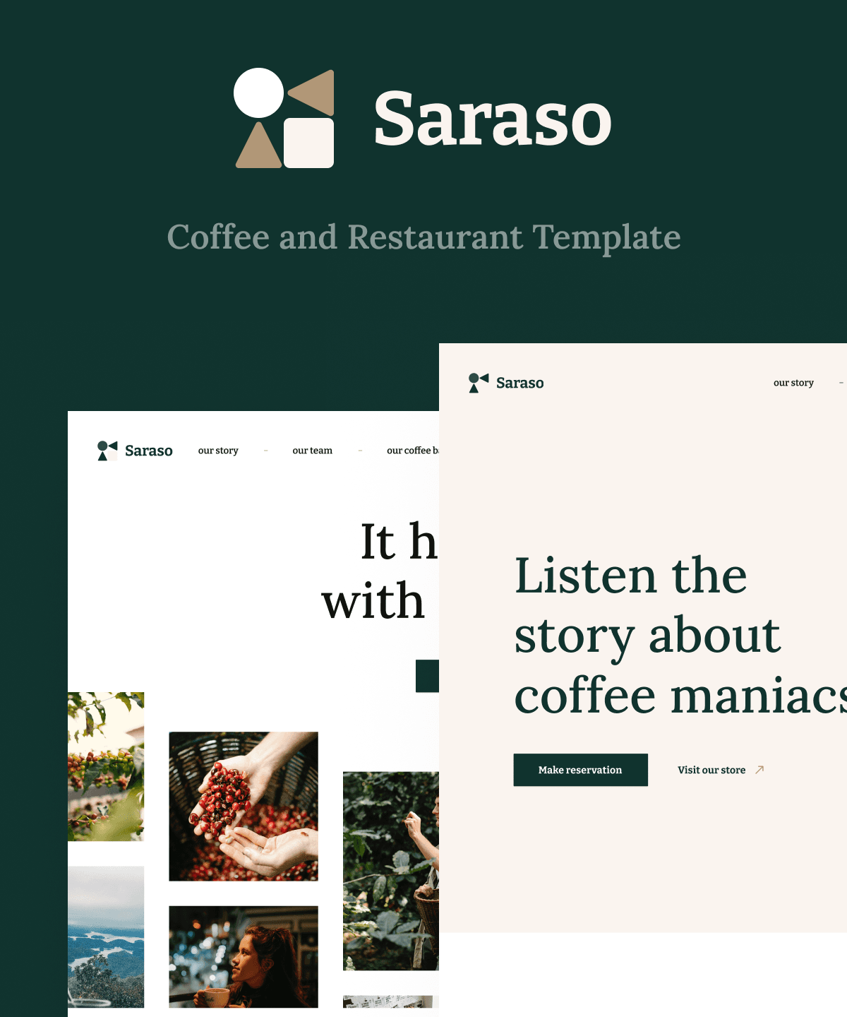 Screenshot 1 for Saraso, a Framer Marketplace template by Petr Bilek.