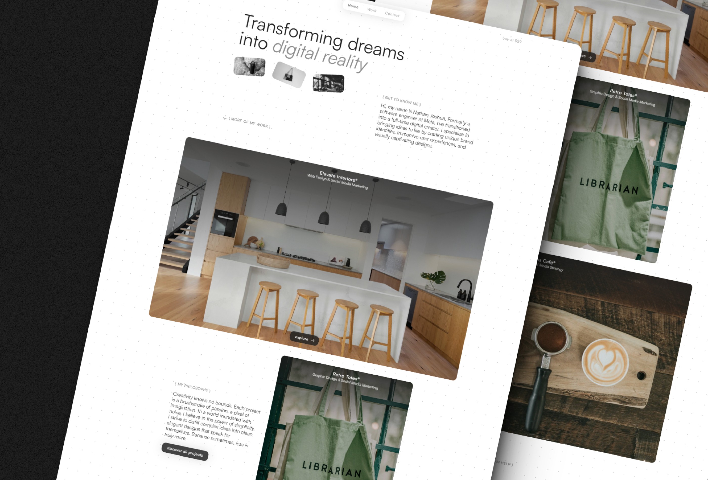 Screenshot 2 for Nuanse, a Framer Marketplace template by Draghi.