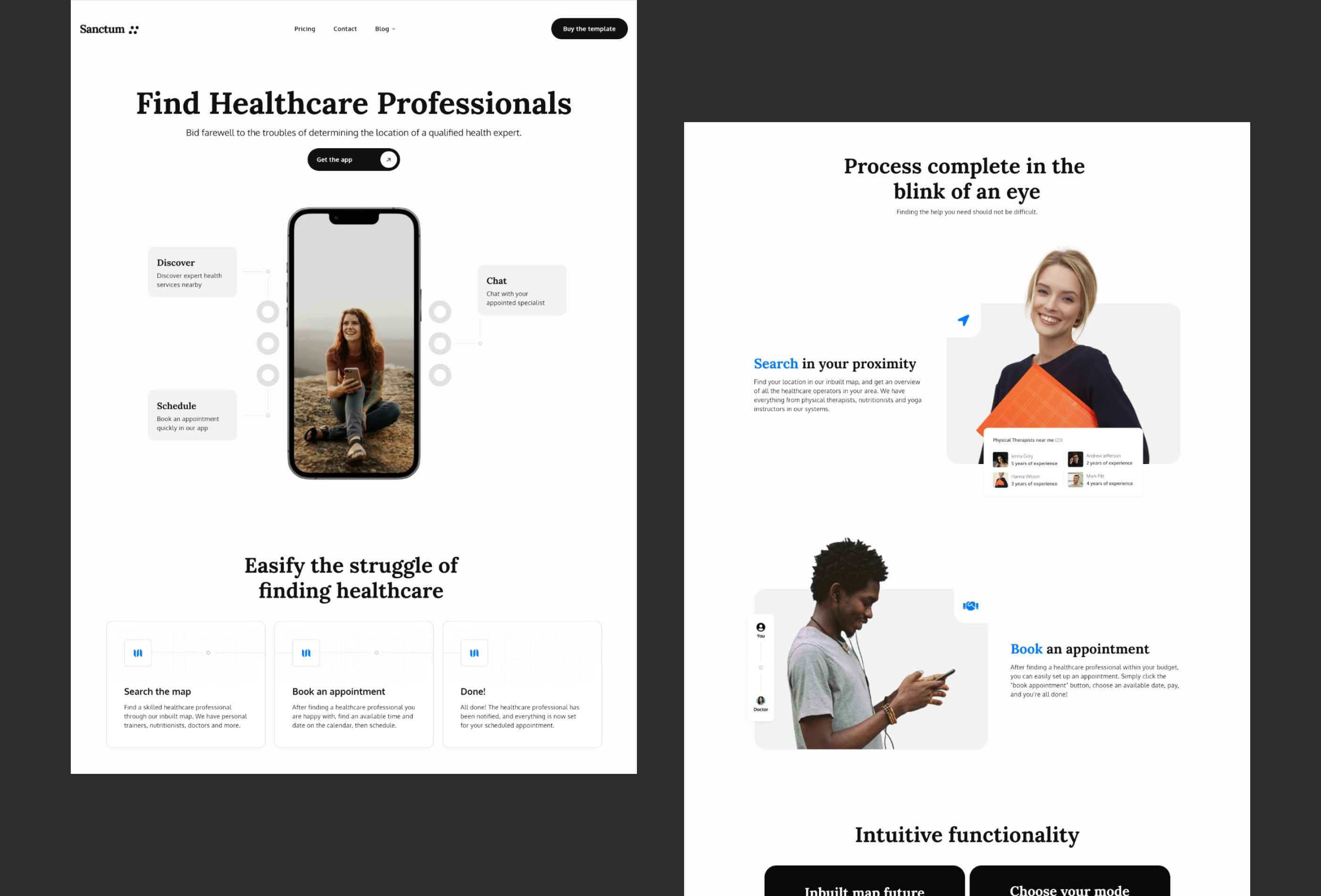 Screenshot 3 for Sanctum, a Framer Marketplace template by Trym Foss.