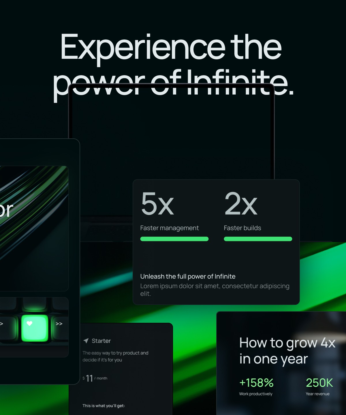 Screenshot 1 for Finite, a Framer Marketplace template by Enhanced.