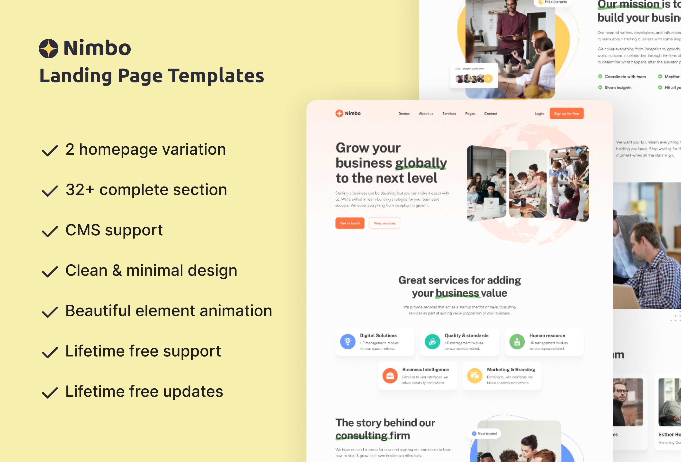 Screenshot 2 for Nimbo, a Framer Marketplace template by Sailr.