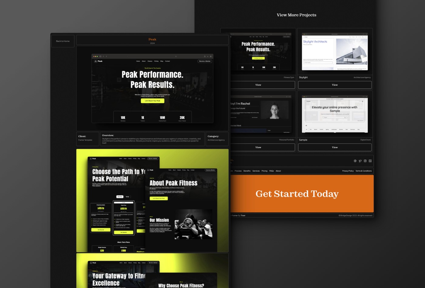 Screenshot 4 for Bridge, a Framer Marketplace template by Thaer Swailem.