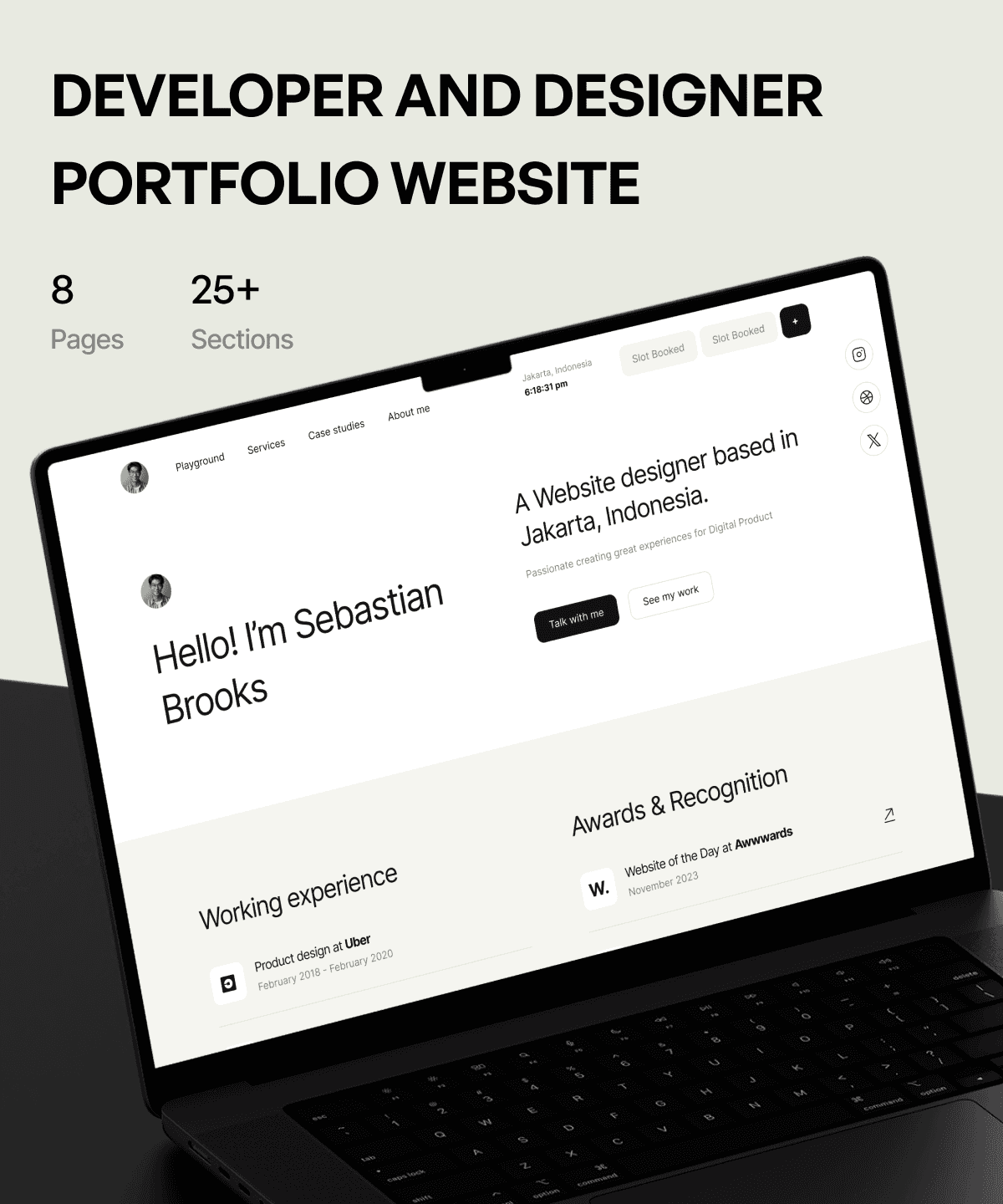 Screenshot 1 for Brooks, a Framer Marketplace template by Somesquare Supply.