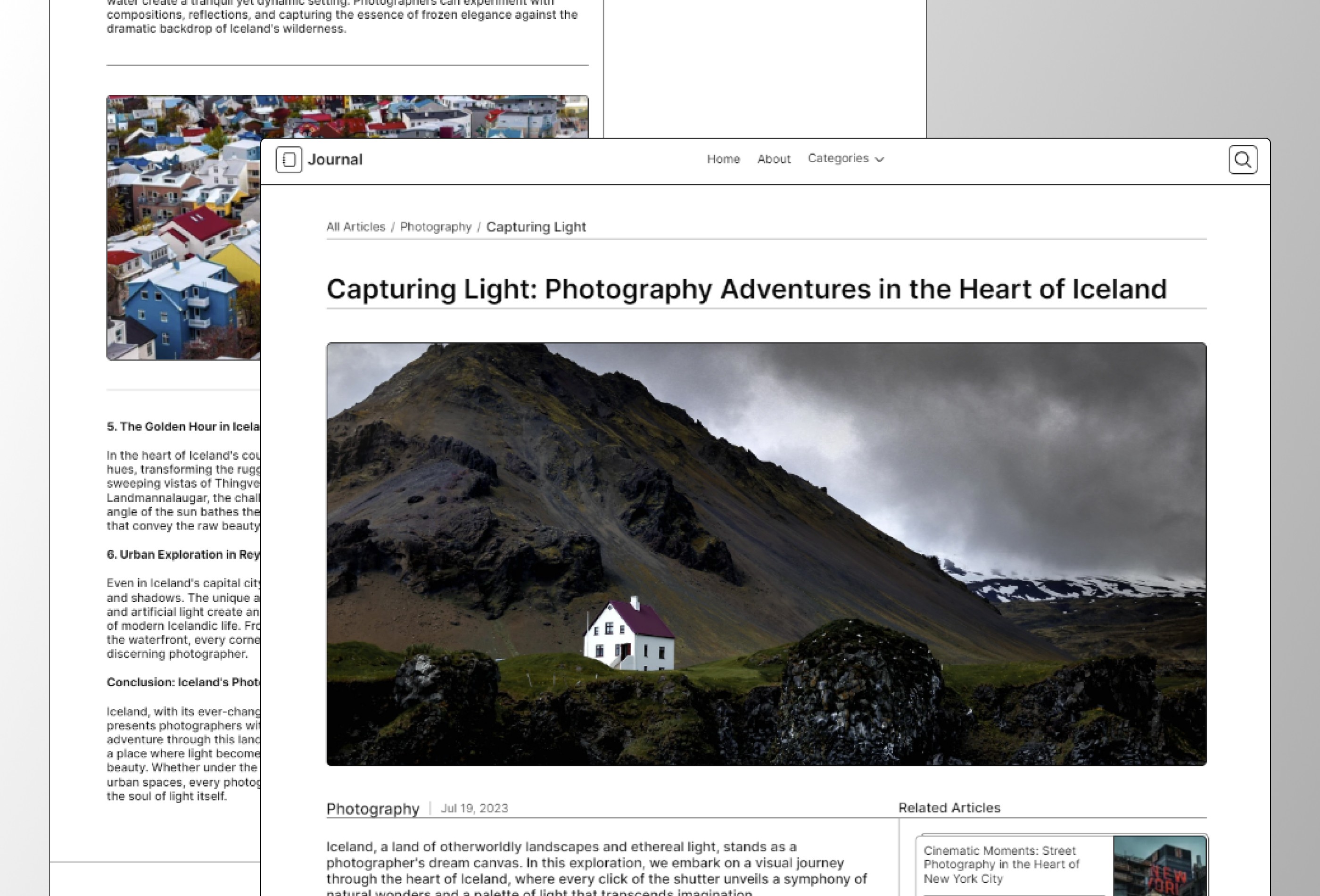 Screenshot 4 for Journal, a Framer Marketplace template by Thaer Swailem.