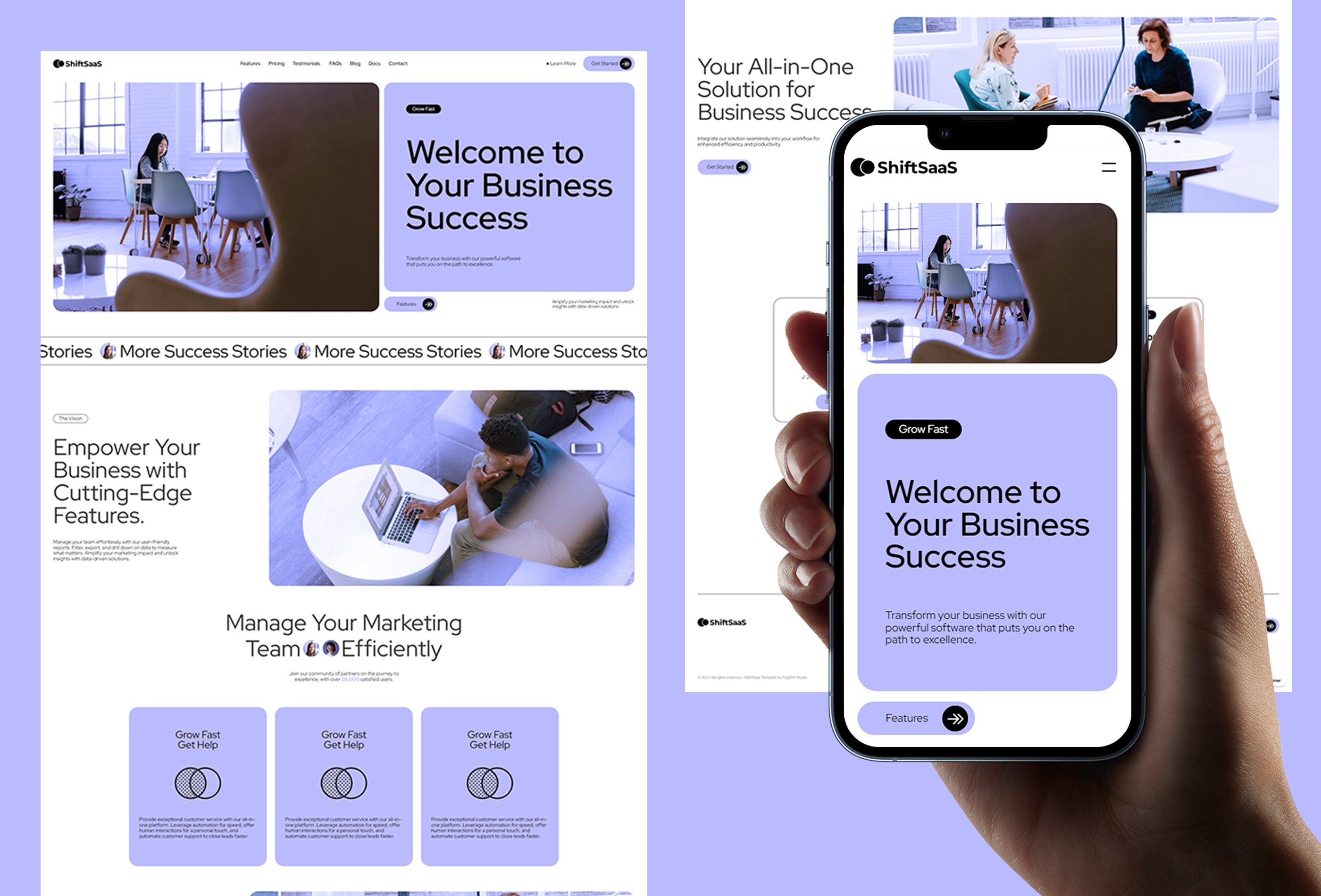 Thumbnail 2 for ShiftSaaS, a Framer Marketplace template by Leandro Melo.