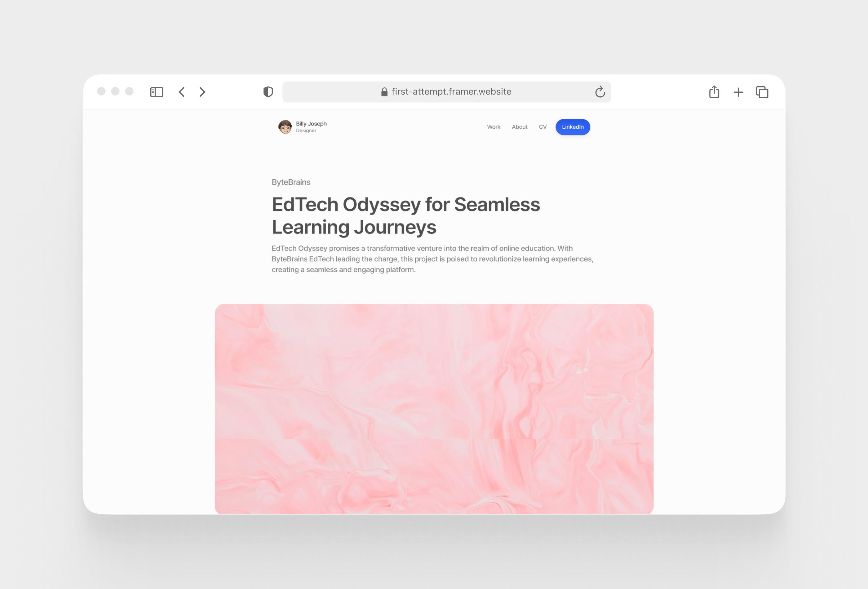 Screenshot 4 for FirstAttempt, a Framer Marketplace template by Golden Rays.