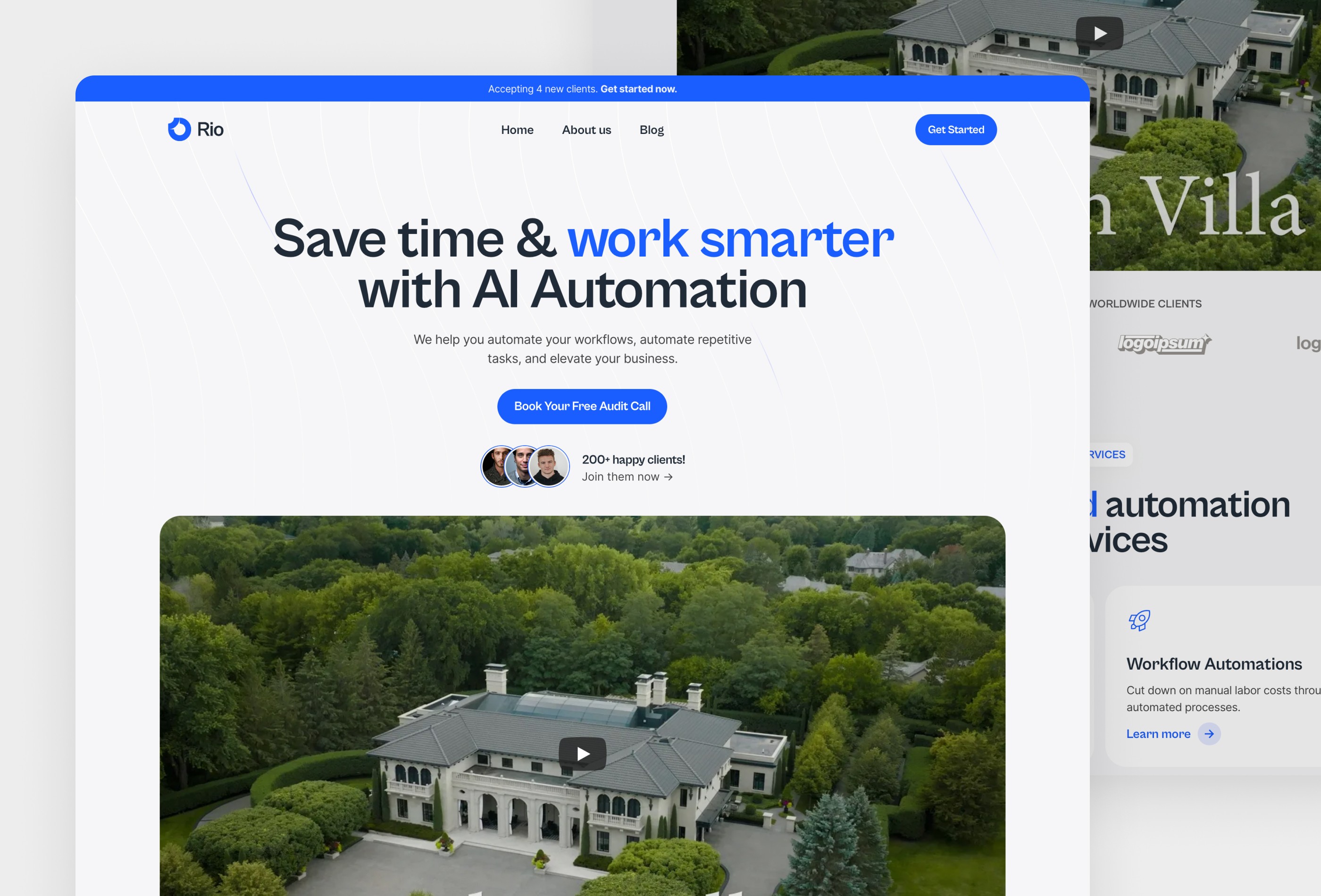 Screenshot 2 for Rio, a Framer Marketplace template by Wize.