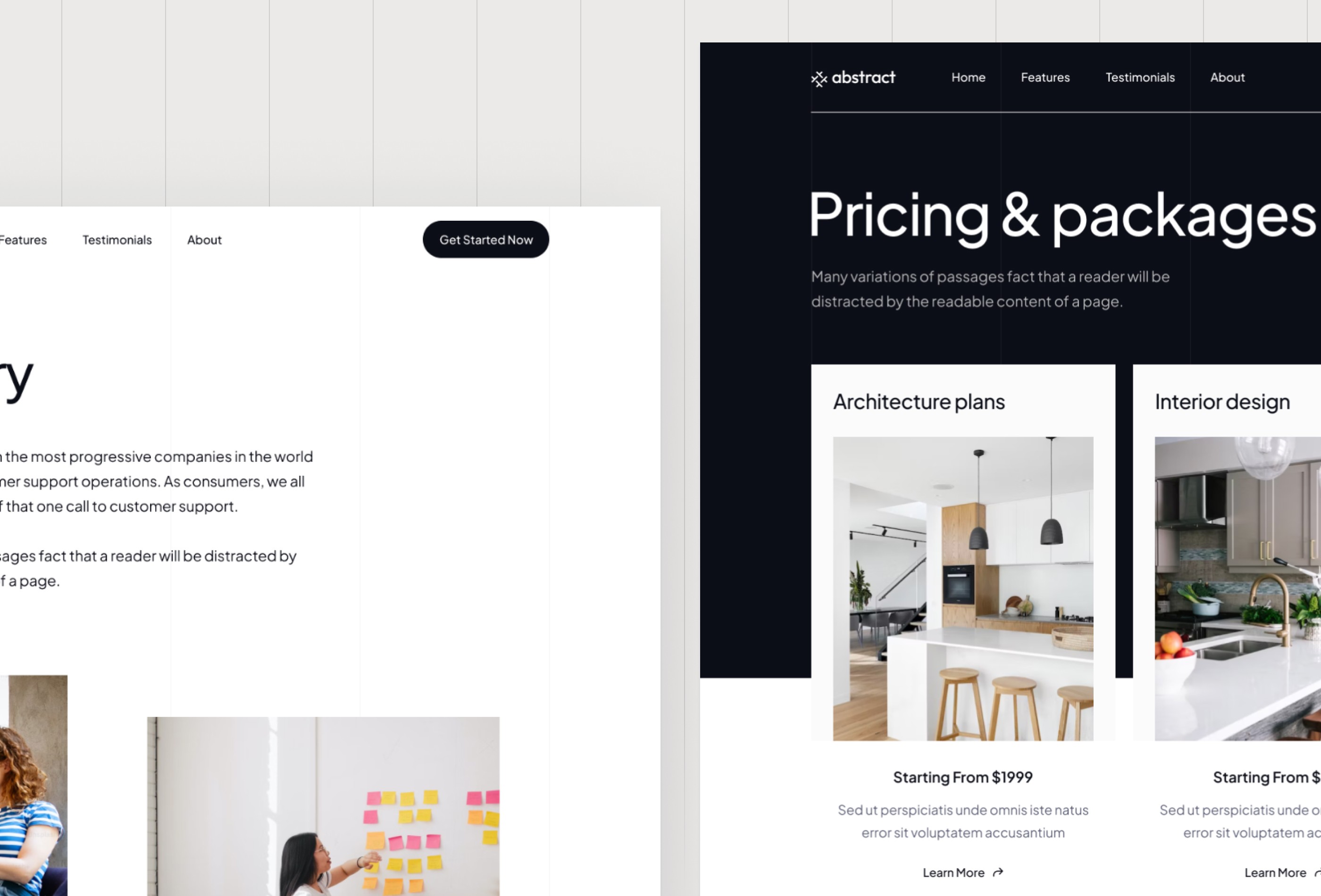 Screenshot 4 for Abstract, a Framer Marketplace template by Framerbite.