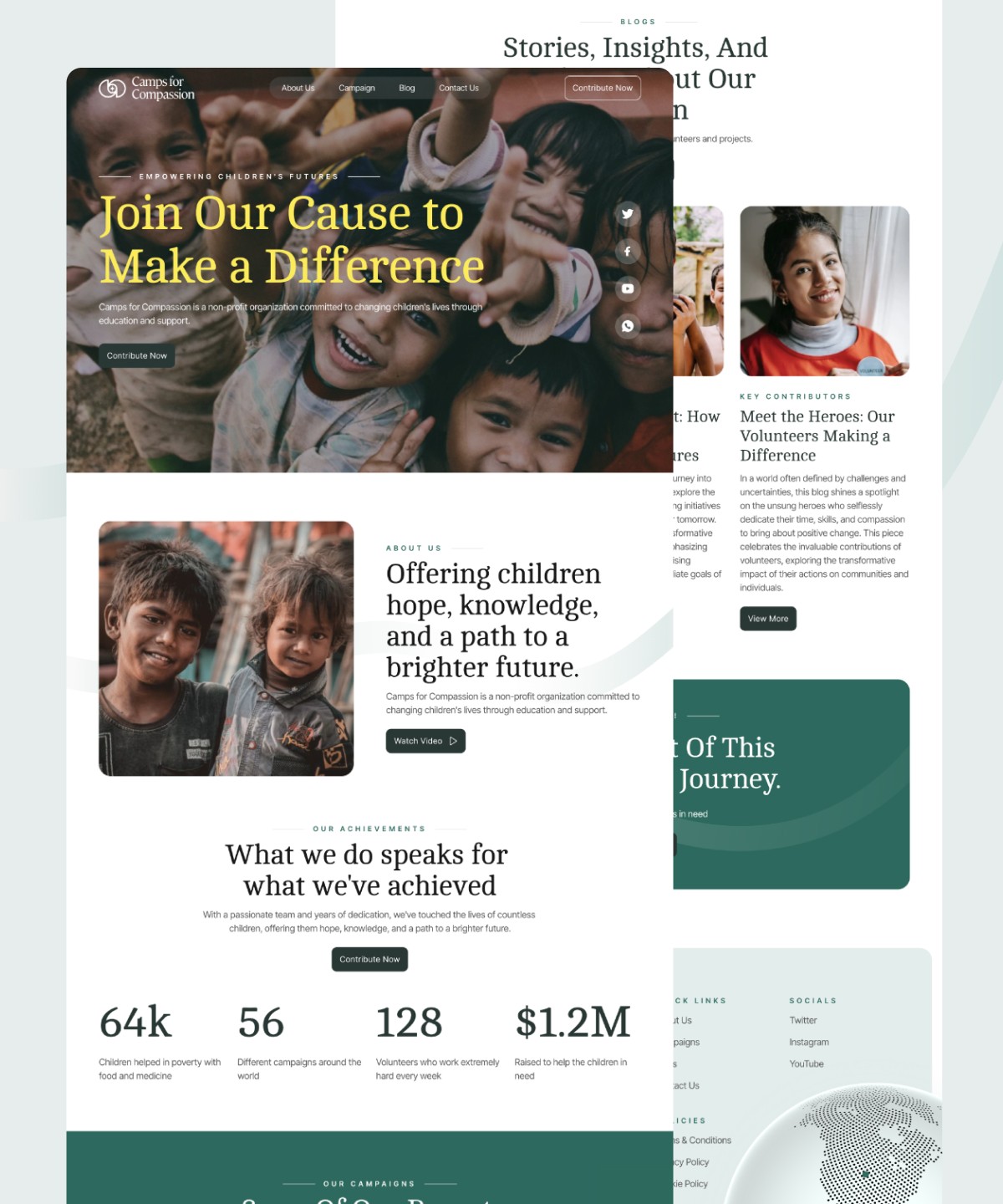 Thumbnail 1 for CampsforCompassion, a Framer Marketplace template by Cédric van Ravesteijn.