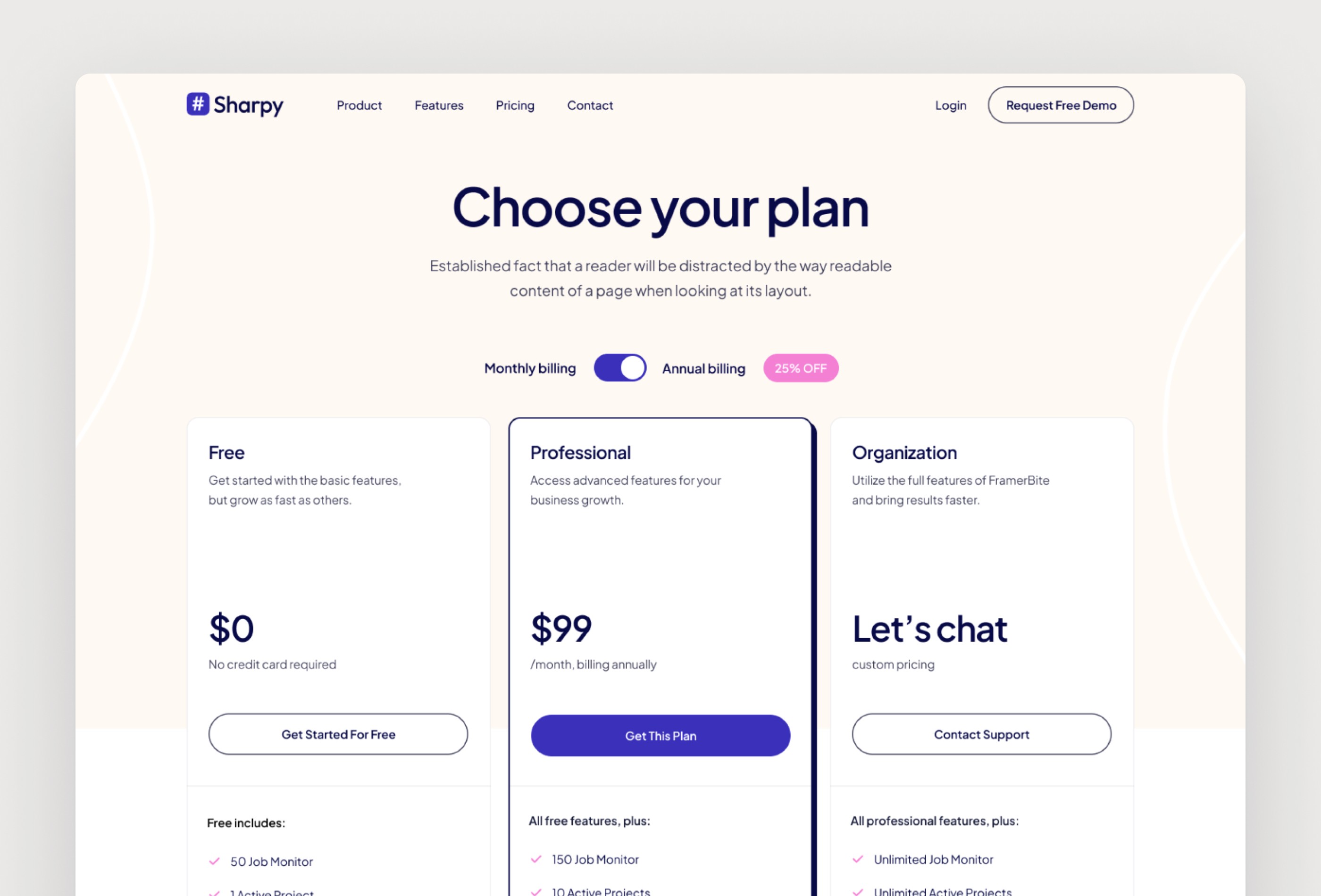 Screenshot 4 for Sharpy, a Framer Marketplace template by Framerbite.