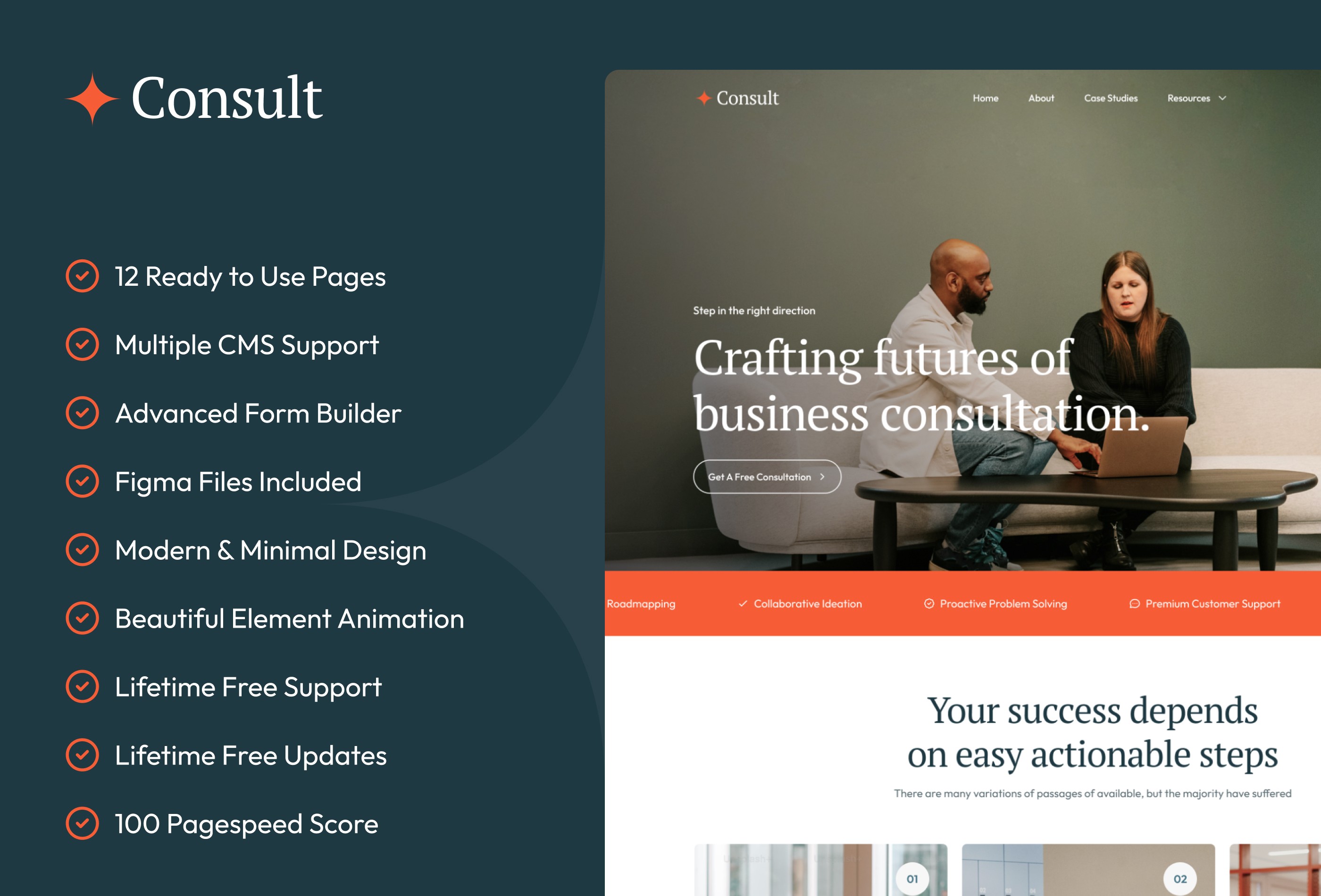 Screenshot 2 for Consult, a Framer Marketplace template by Framerbite.