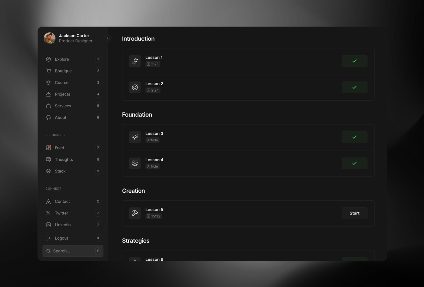 Screenshot 4 for Dashfolio+, a Framer Marketplace template by Cédric.