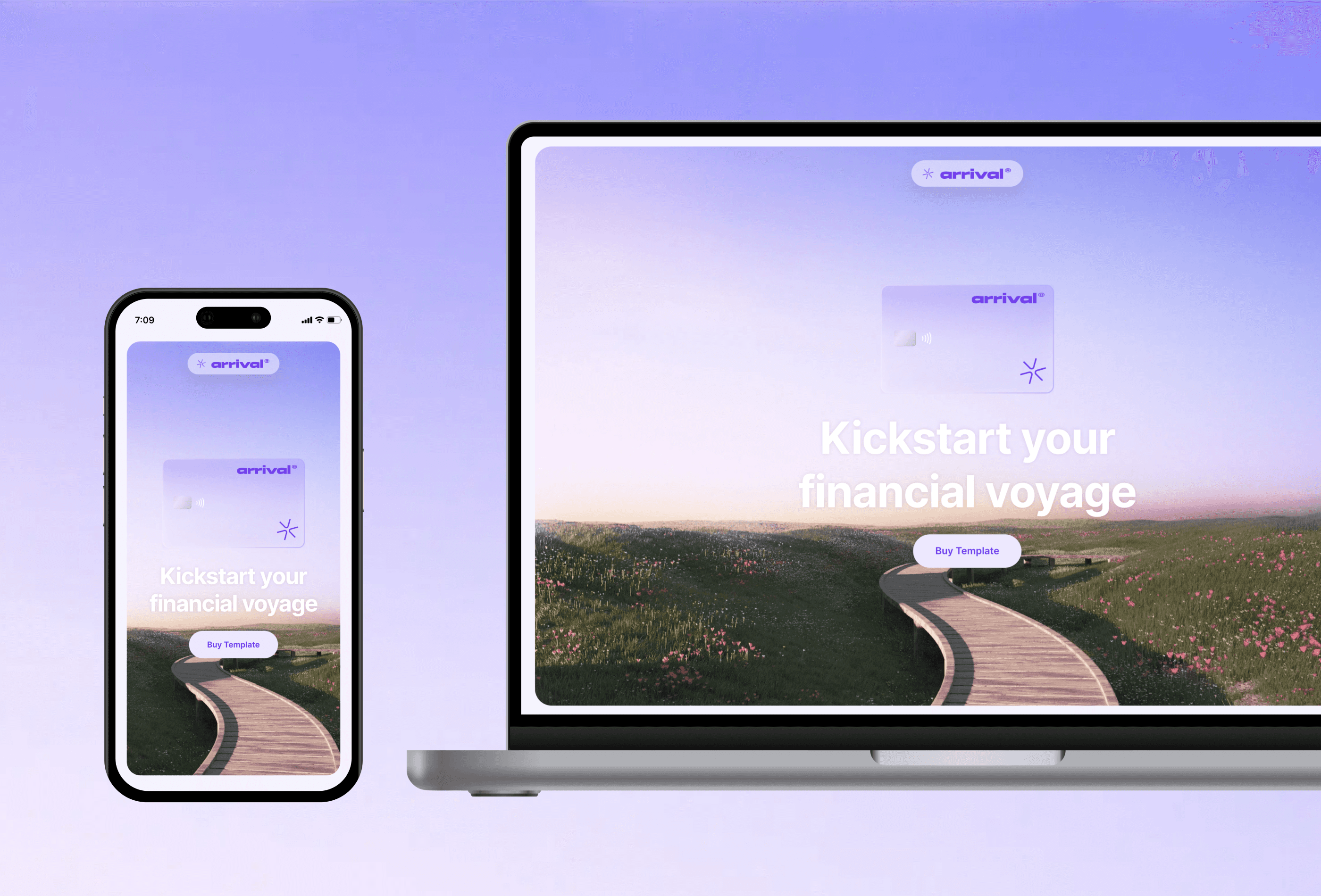 Screenshot 2 for Arrival, a Framer Marketplace template by Layout Gallery.