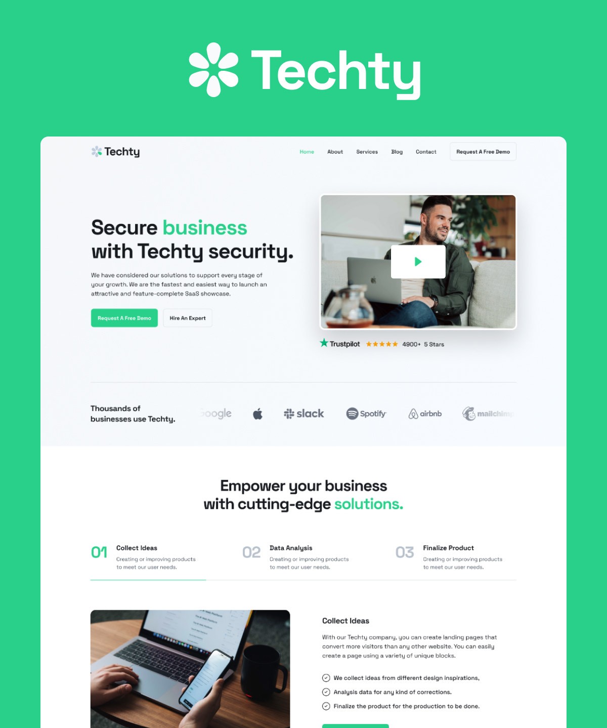 Screenshot 1 for Techty, a Framer Marketplace template by Framerbite.