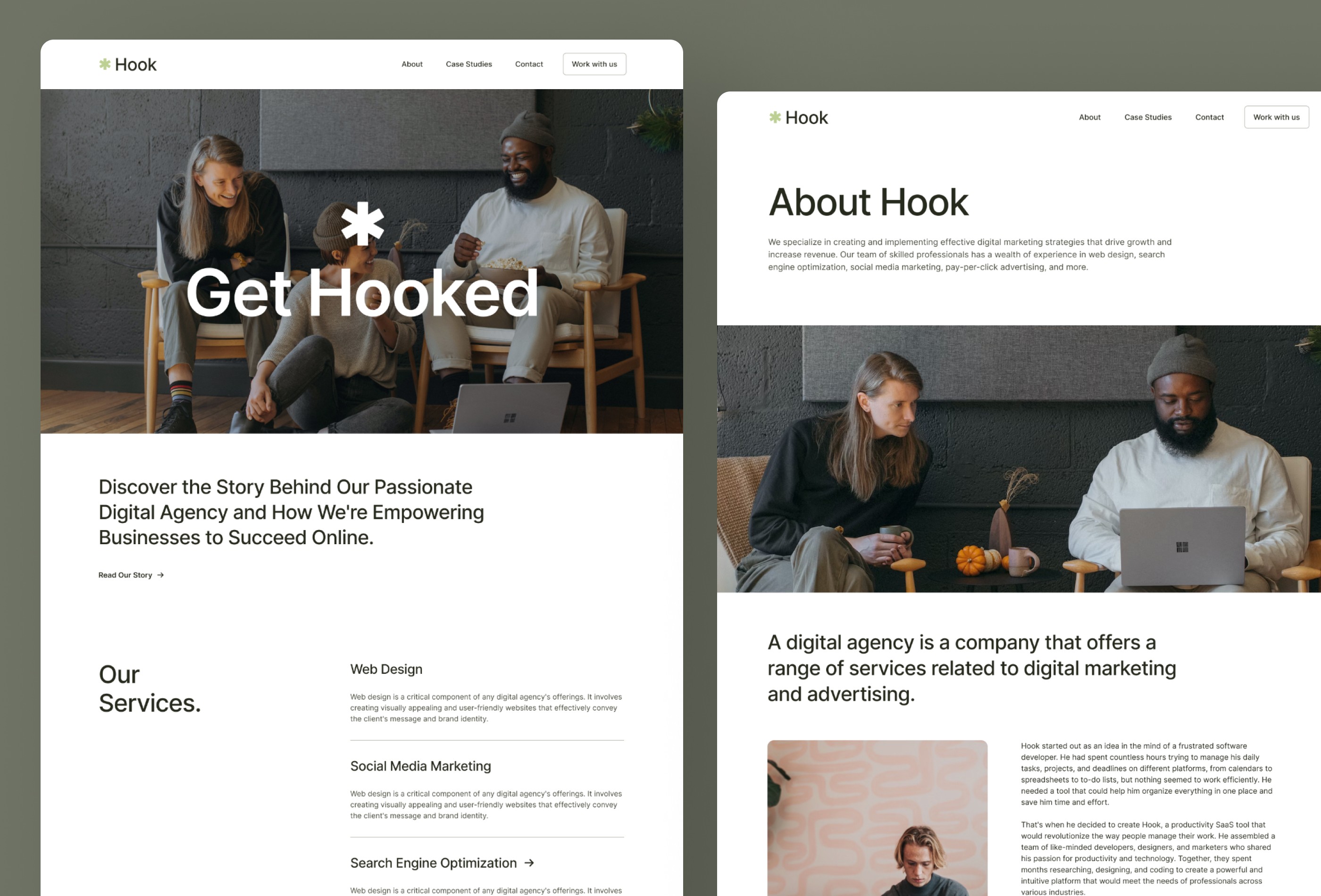Screenshot 3 for Hook, a Framer Marketplace template by Framerbite.