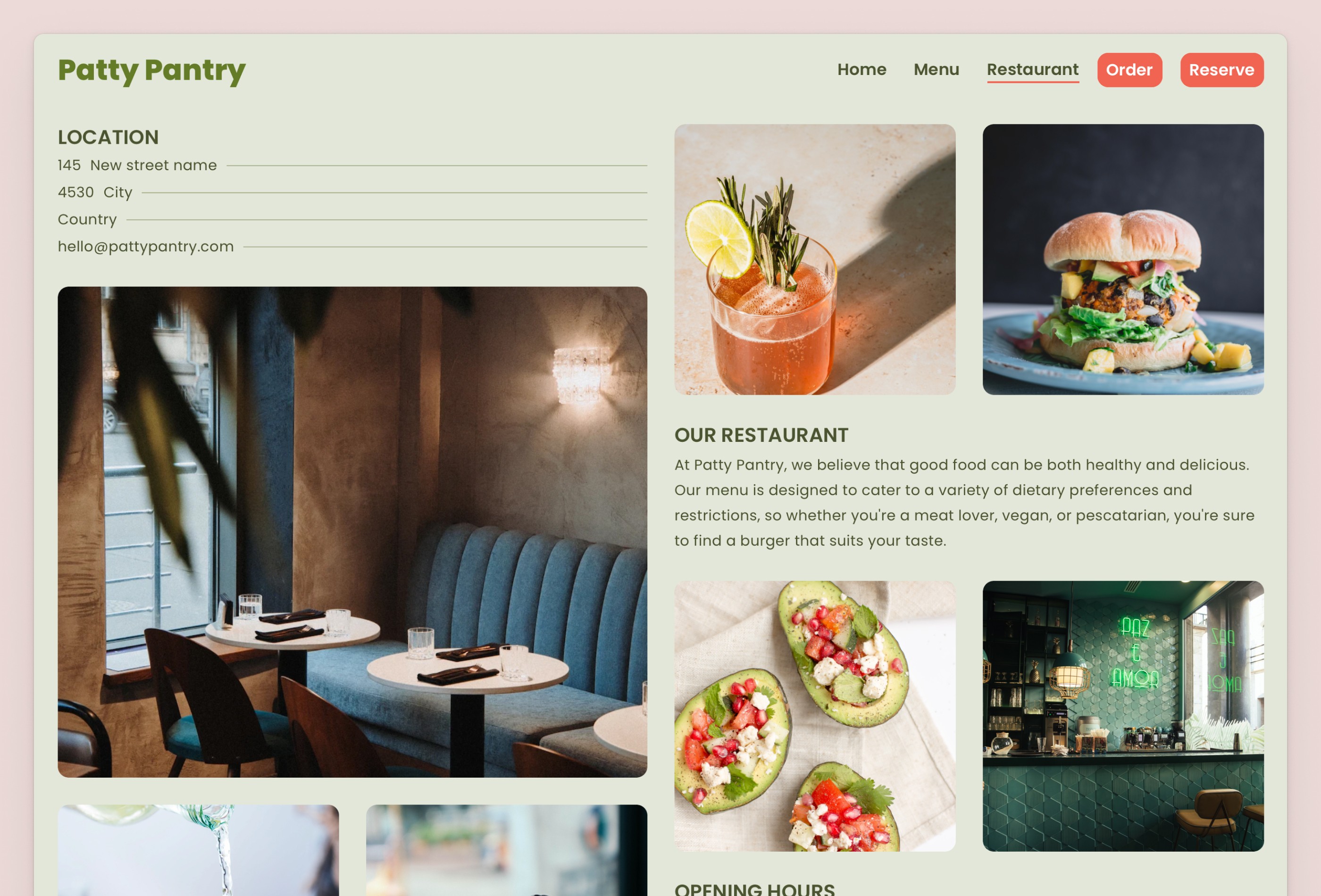 Screenshot 4 for Patty Pantry, a Framer Marketplace template by Ben Breckler.