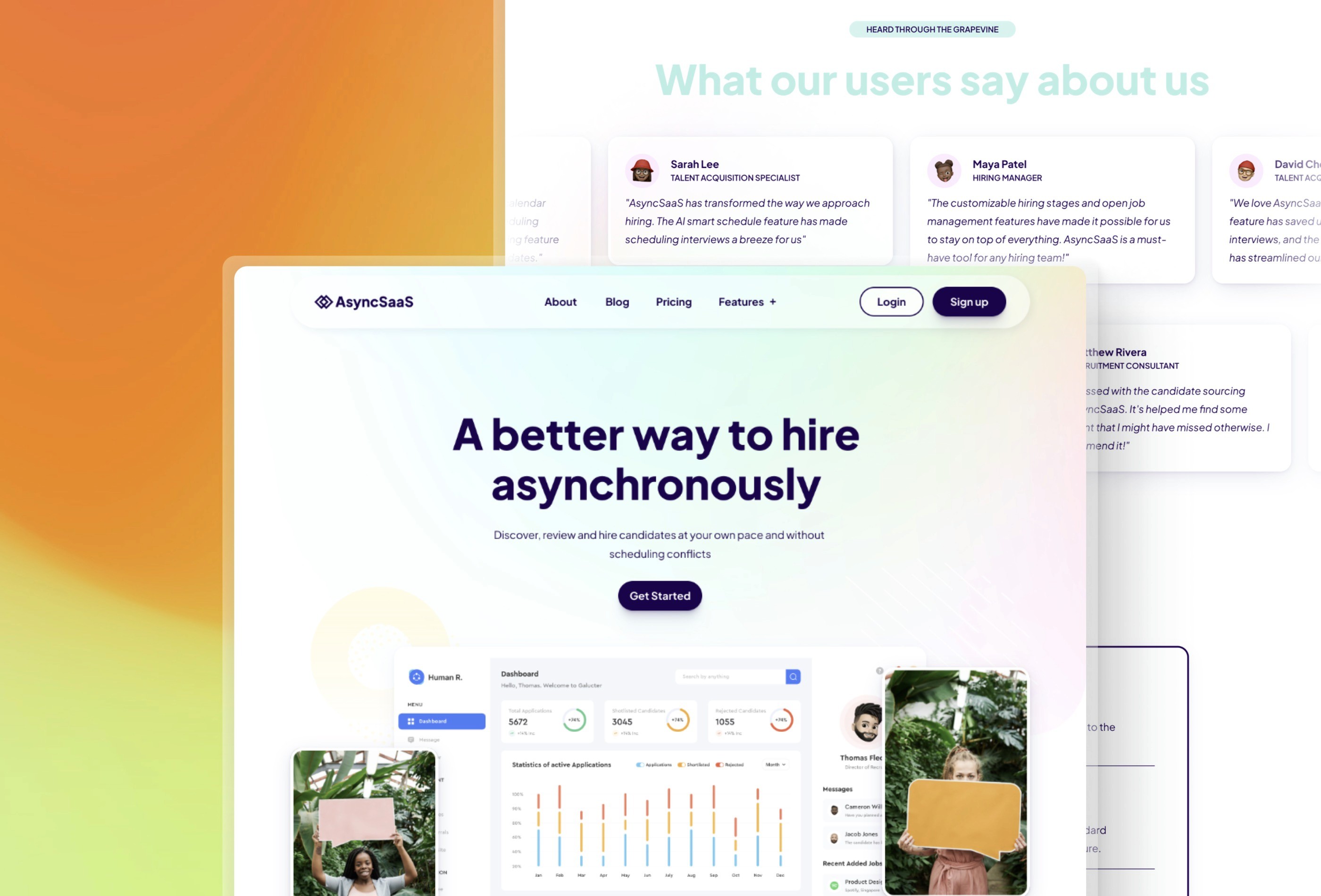 Screenshot 2 for AsyncSaaS, a Framer Marketplace template by Daniela.