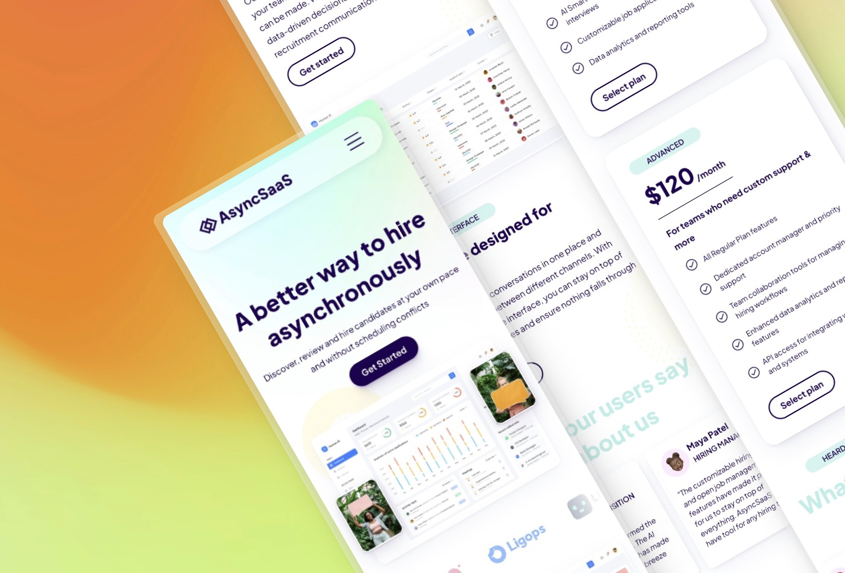 Screenshot 4 for AsyncSaaS, a Framer Marketplace template by Daniela.