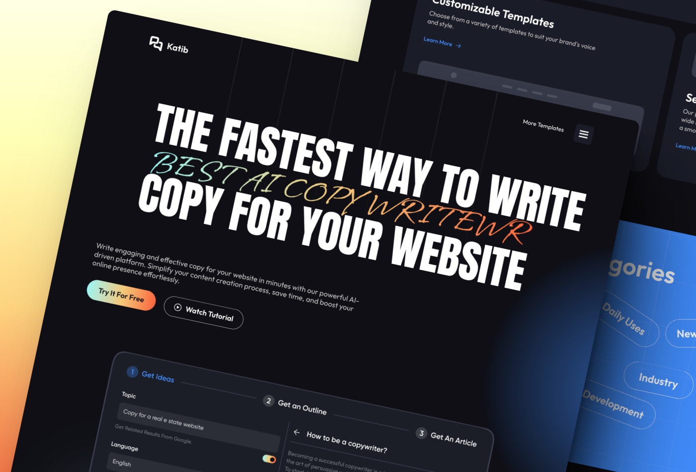 Screenshot 2 for Katib, a Framer Marketplace template by Mejed Alkoutaini.