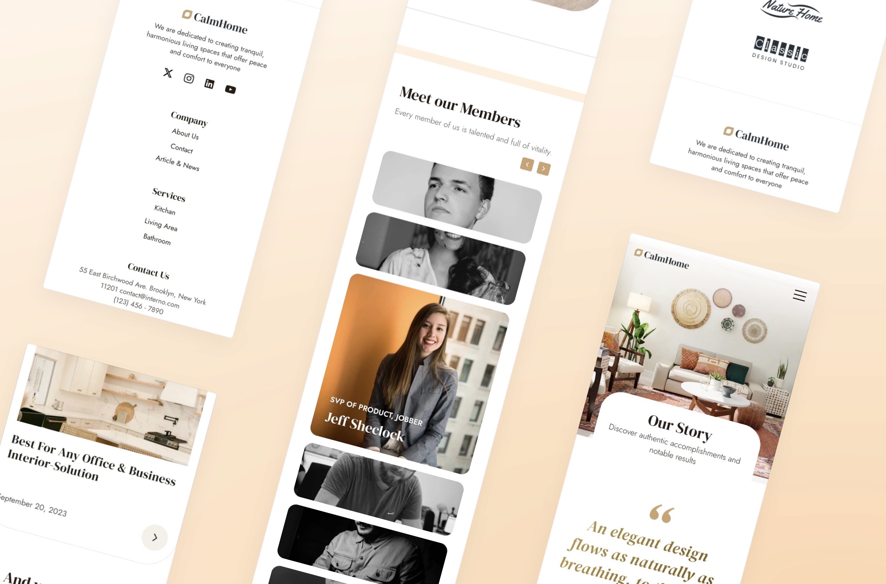 Screenshot 4 for Calmhome, a Framer Marketplace template by Chi Boyce.