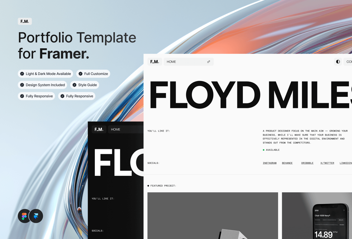 Screenshot 1 for FloyedMiles, a Framer Marketplace template by Grabui Library.