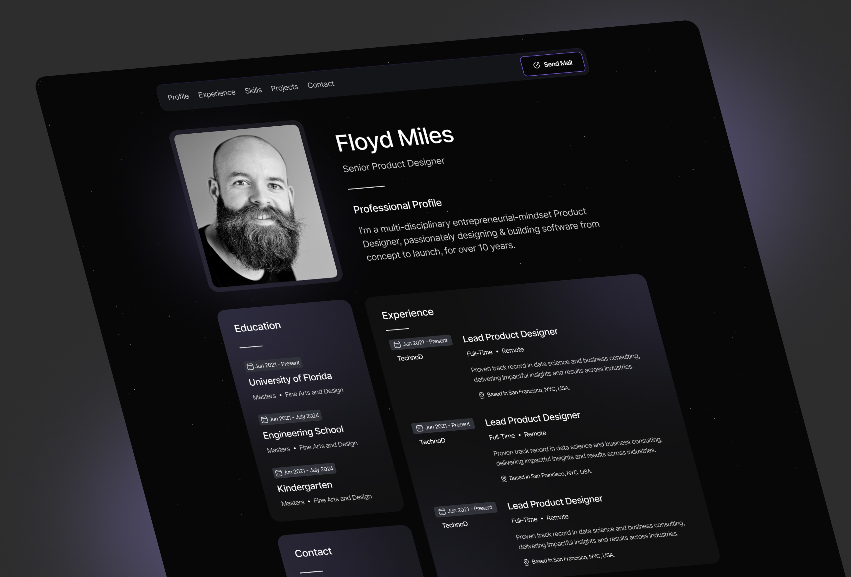 Screenshot 3 for CVMaster, a Framer Marketplace template by Hookmind.
