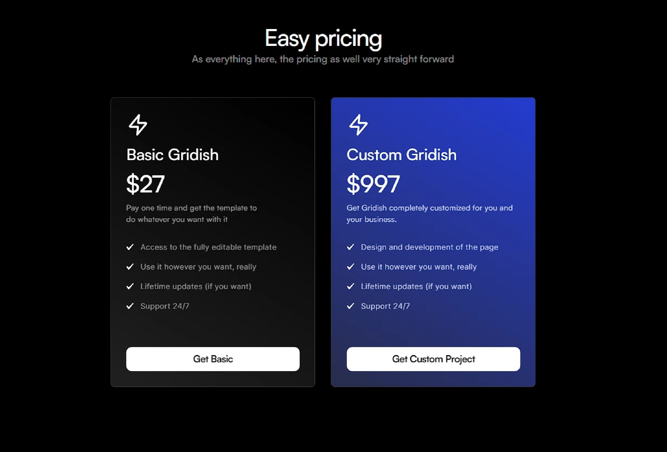 Screenshot 4 for Gridish, a Framer Marketplace template by João Conrad.