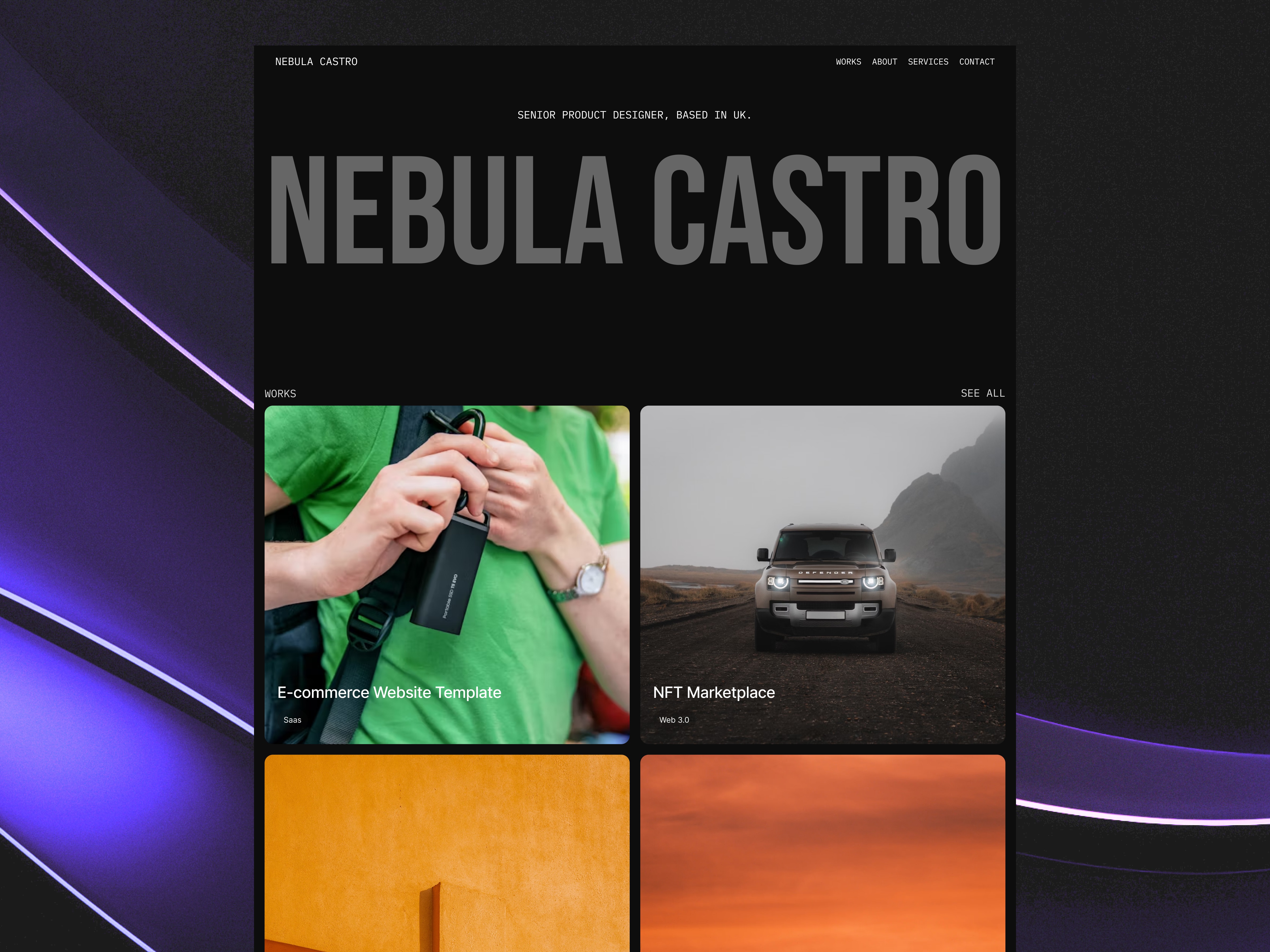 Screenshot 1 for Nebular, a Framer Marketplace template by Ozenua Oluwatobi.