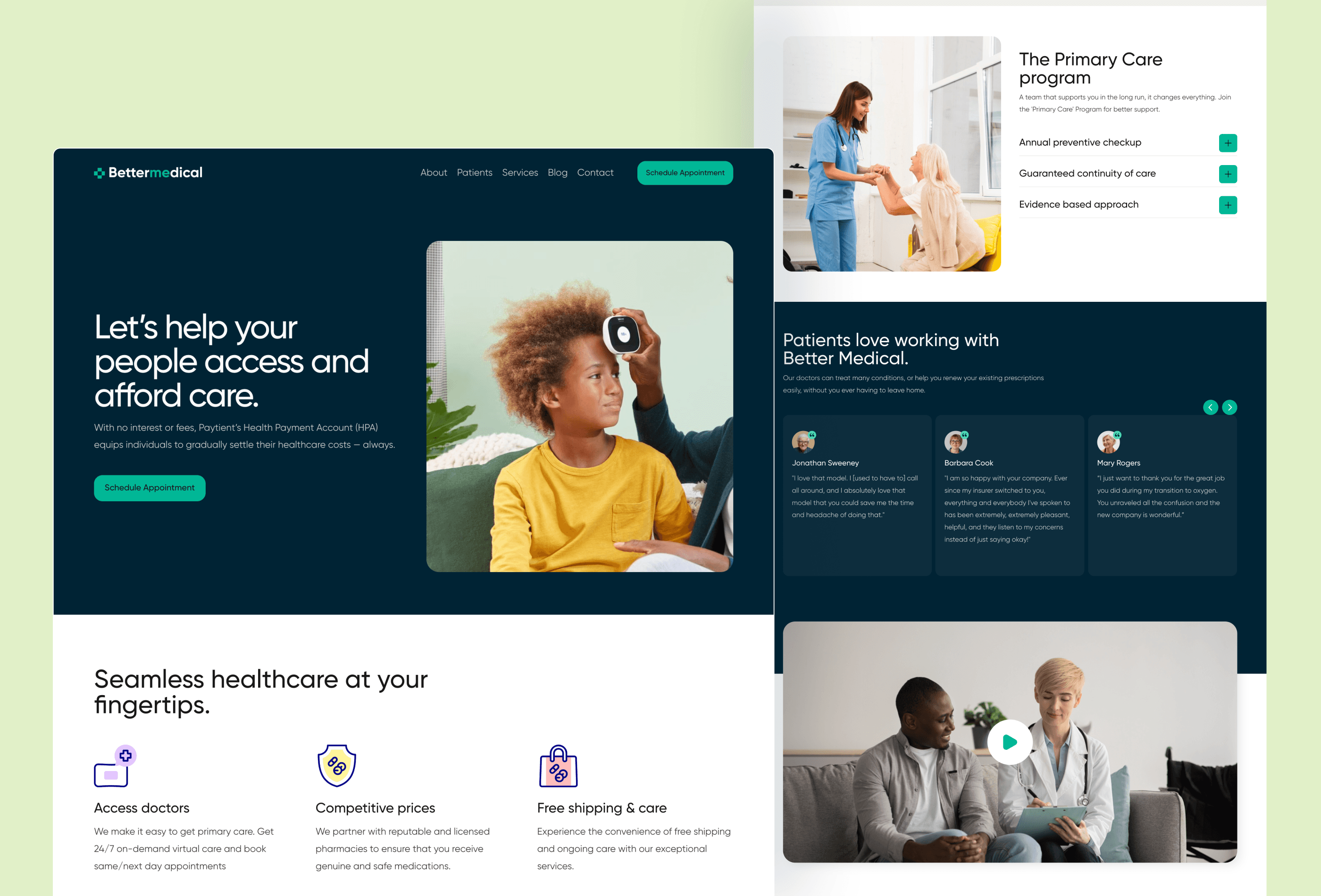 Screenshot 2 for BetterMedica, a Framer Marketplace template by Emmanuel Nwankwo.