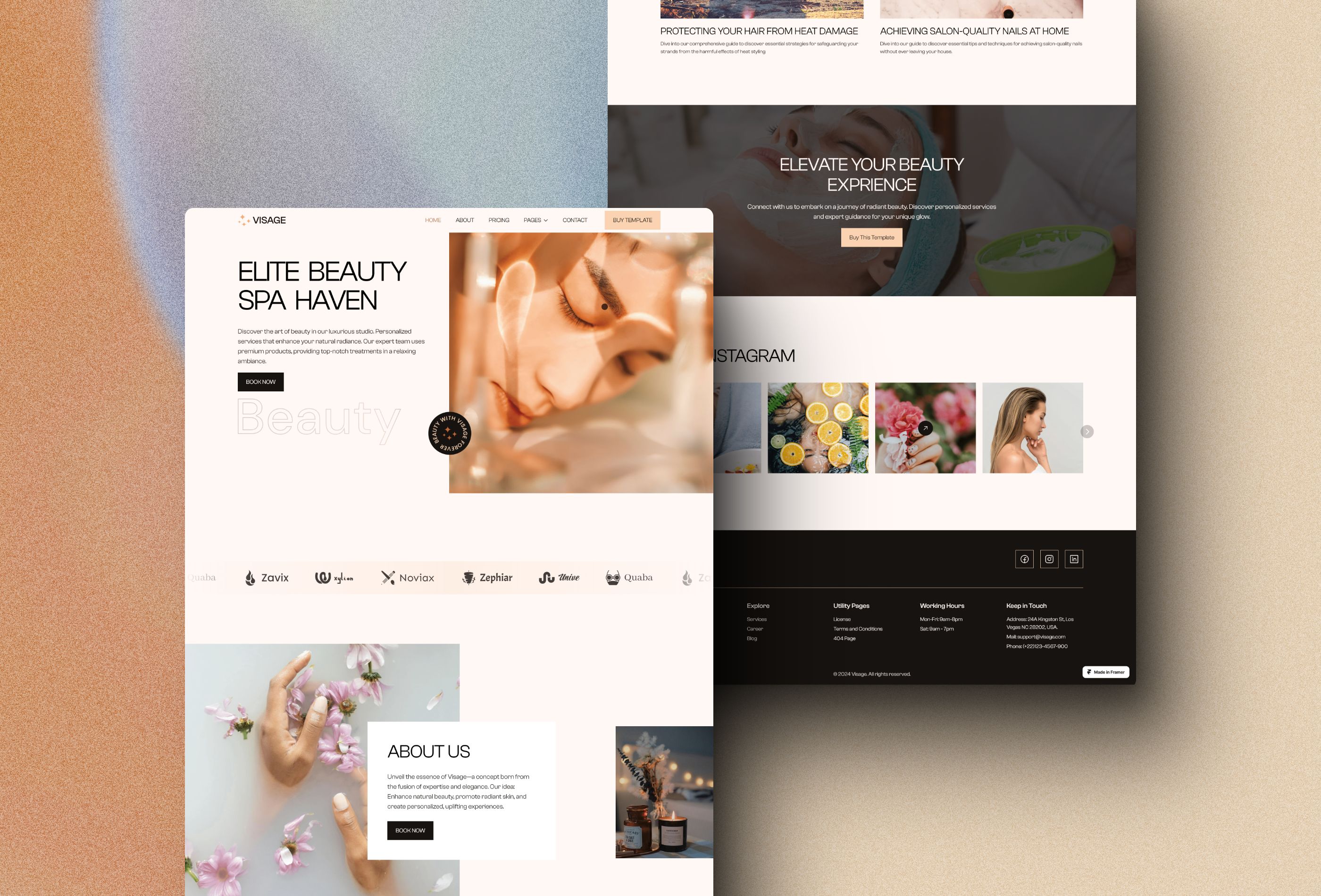 Screenshot 3 for Visage, a Framer Marketplace template by Jemsee D.