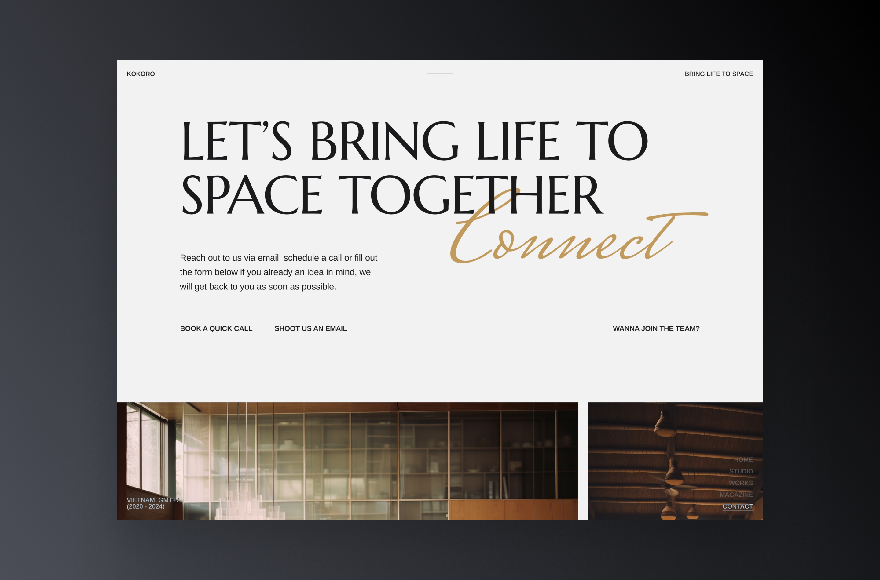 Screenshot 3 for KOKORO, a Framer Marketplace template by Kota.