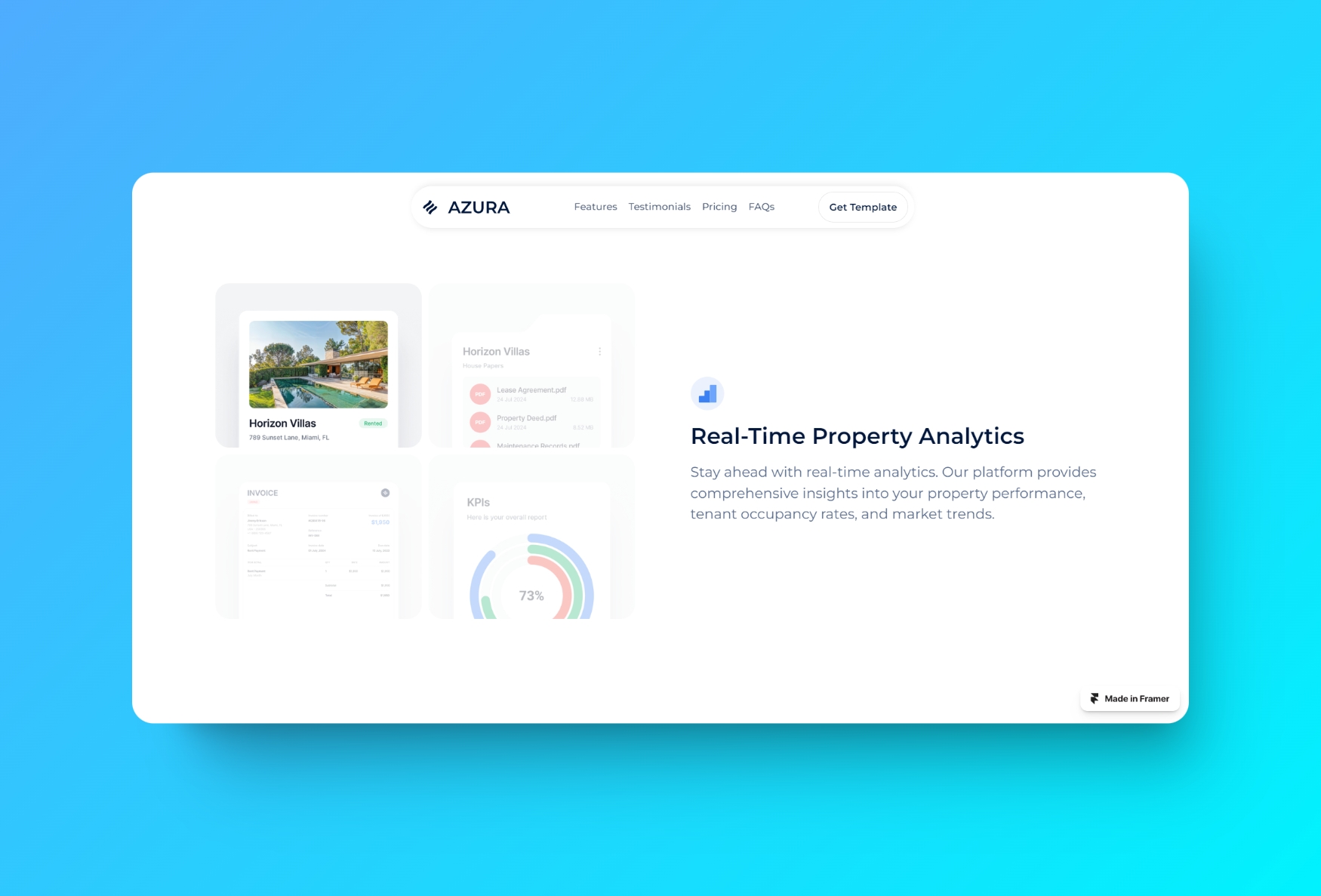 Thumbnail 2 for Azura, a Framer Marketplace template by Breeje Anadkat.