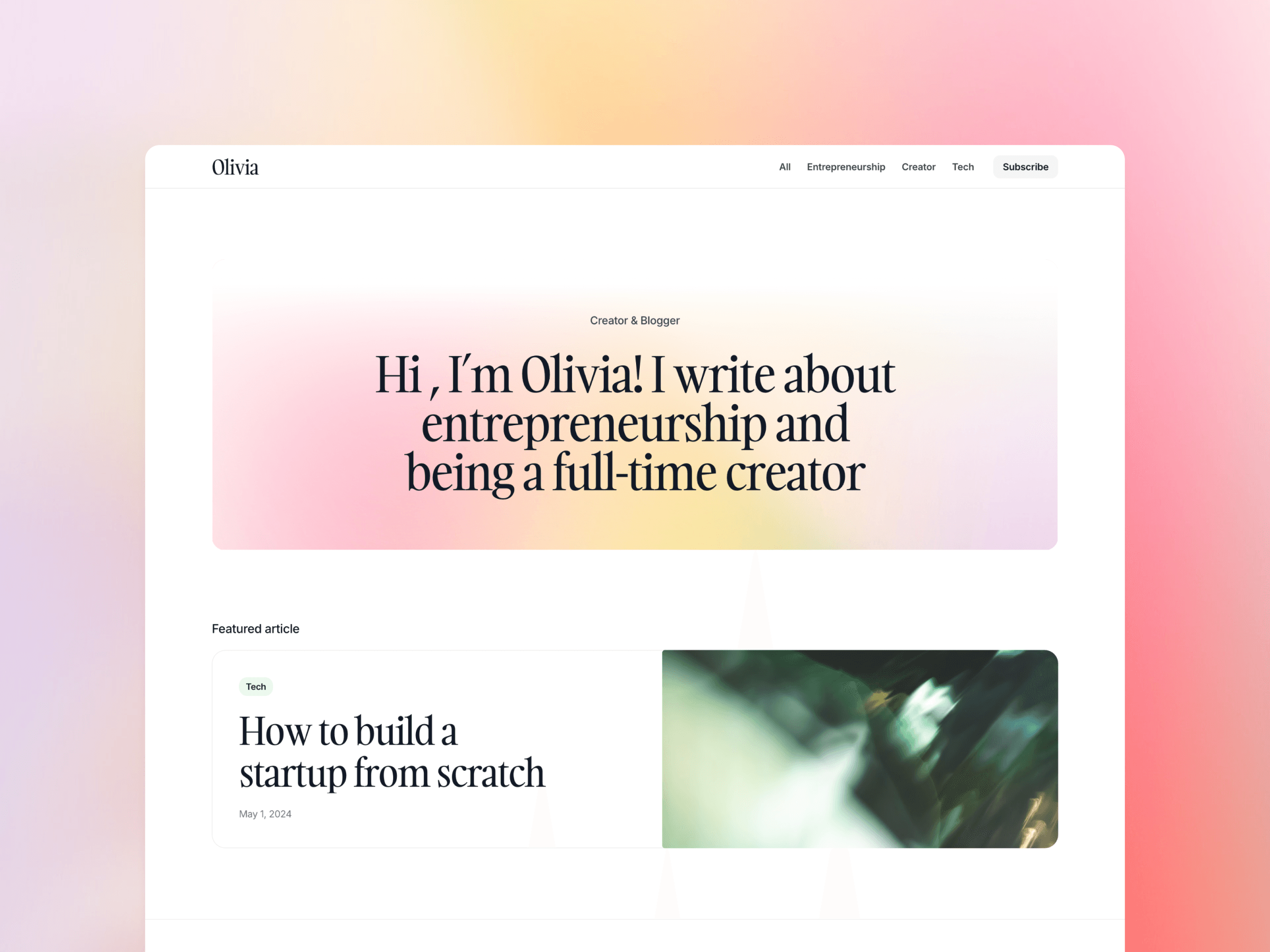 Screenshot 1 for Compose, a Framer Marketplace template by Bryn Taylor.